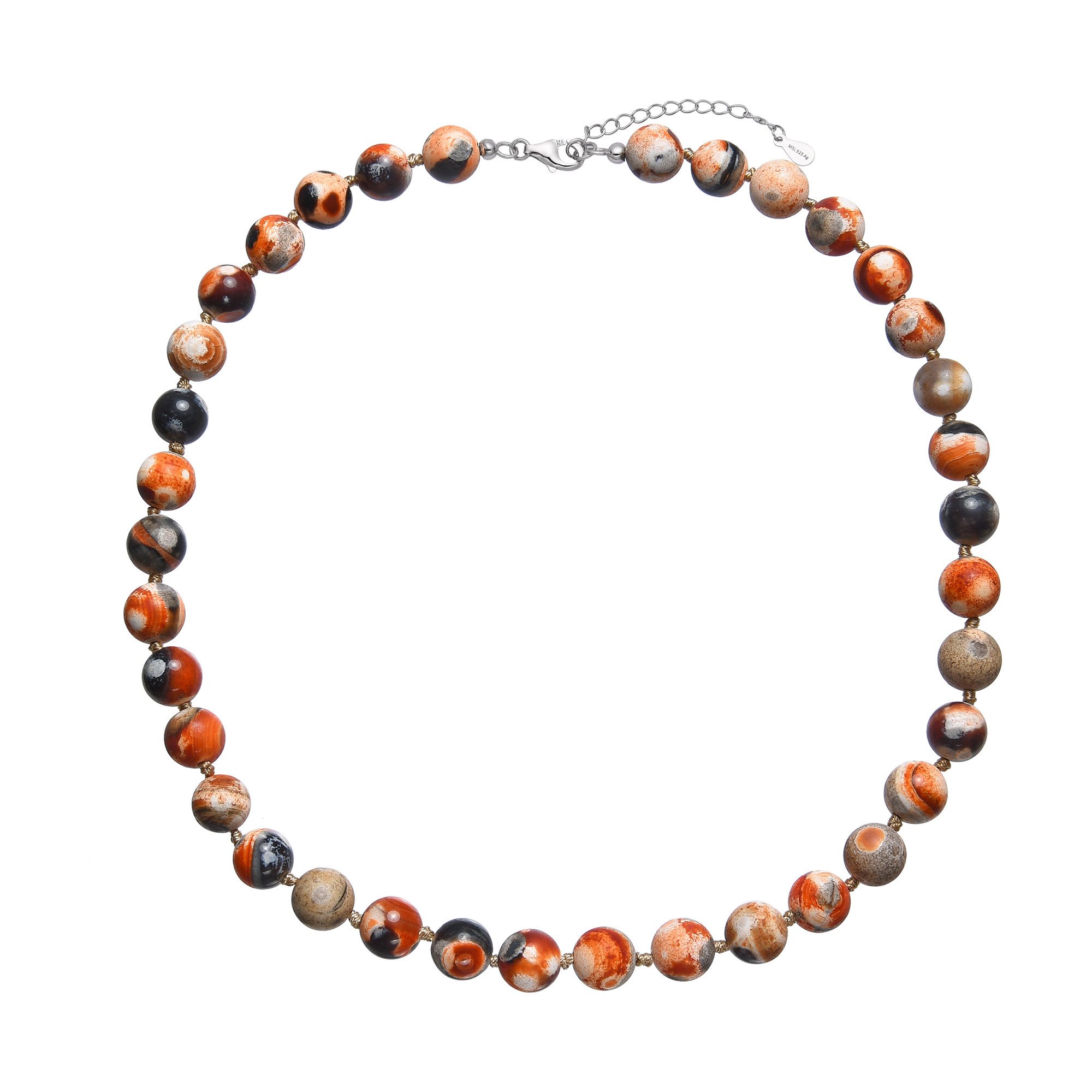 Cavill Silberkette Mongolischer Achat Silber Halskette, 280 ct (1-tlg)