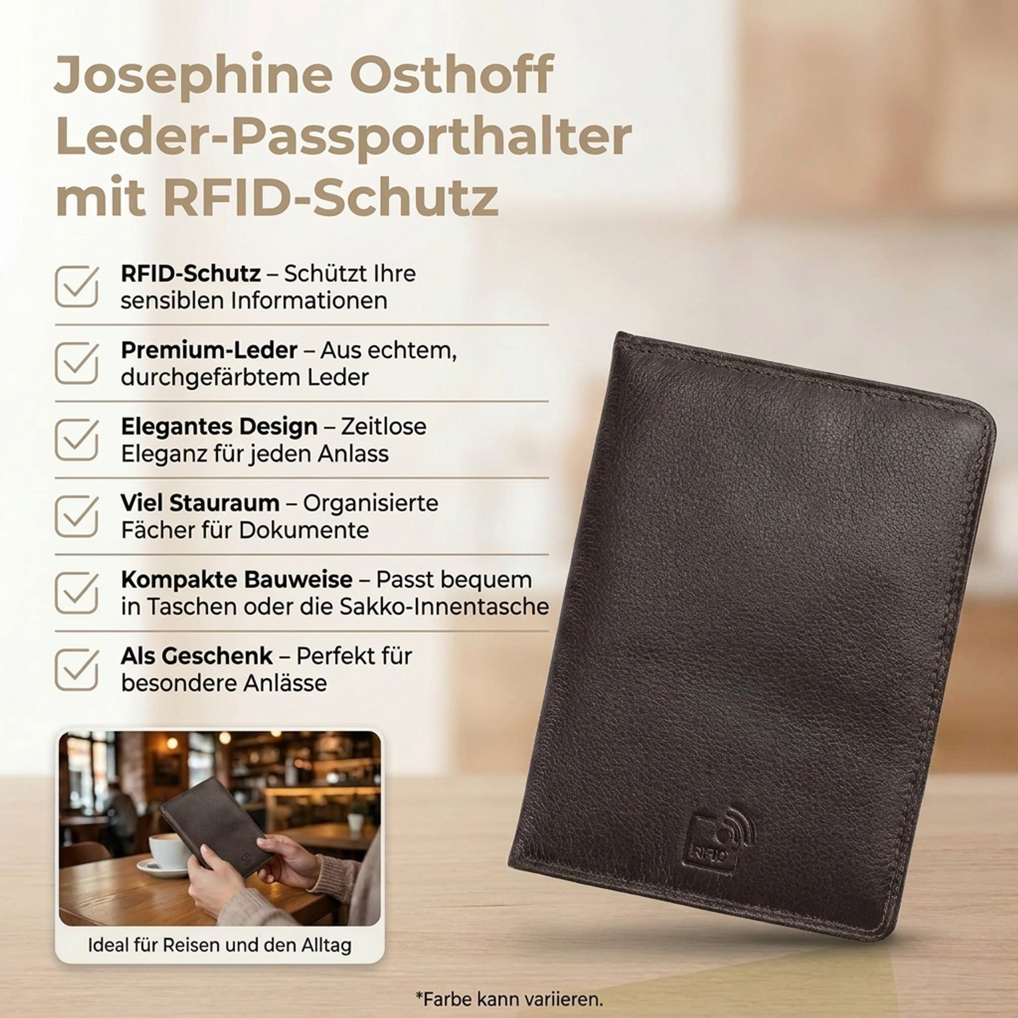Josephine Osthoff Brieftasche SOS Ausweisetui espresso