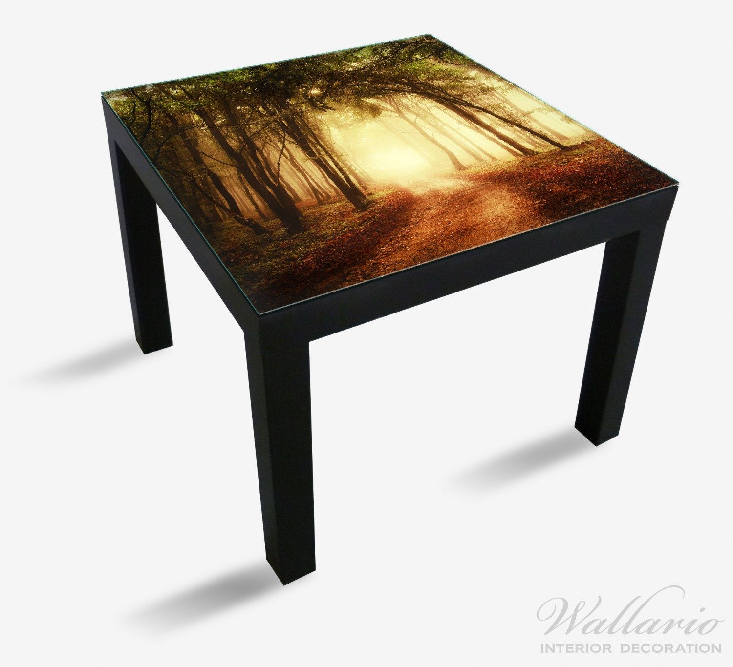 Tischplatte Sonnenuntergang Tisch Ikea St), (1 Lack Wallario Waldweg auf dem geeignet für