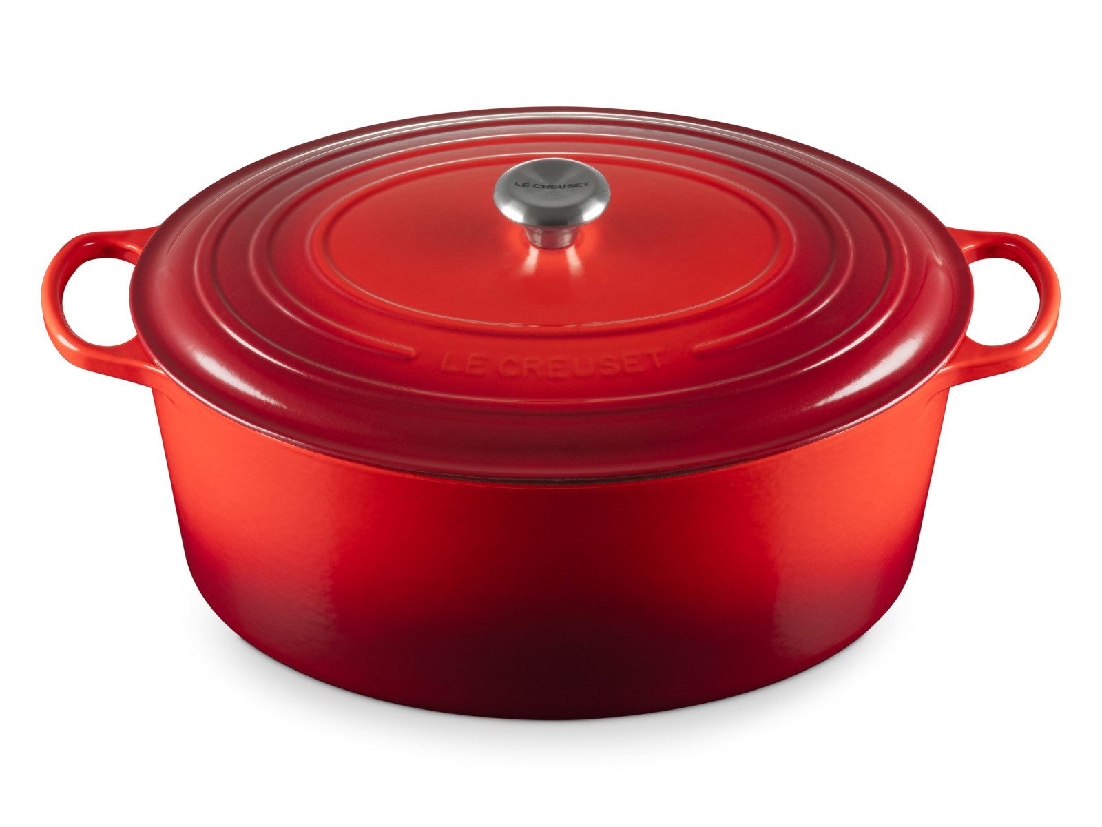 LE CREUSET Каструлі жаровні Каструлі жаровні Signature oval kirschrot 40cm, Emailliertes Gusseisen