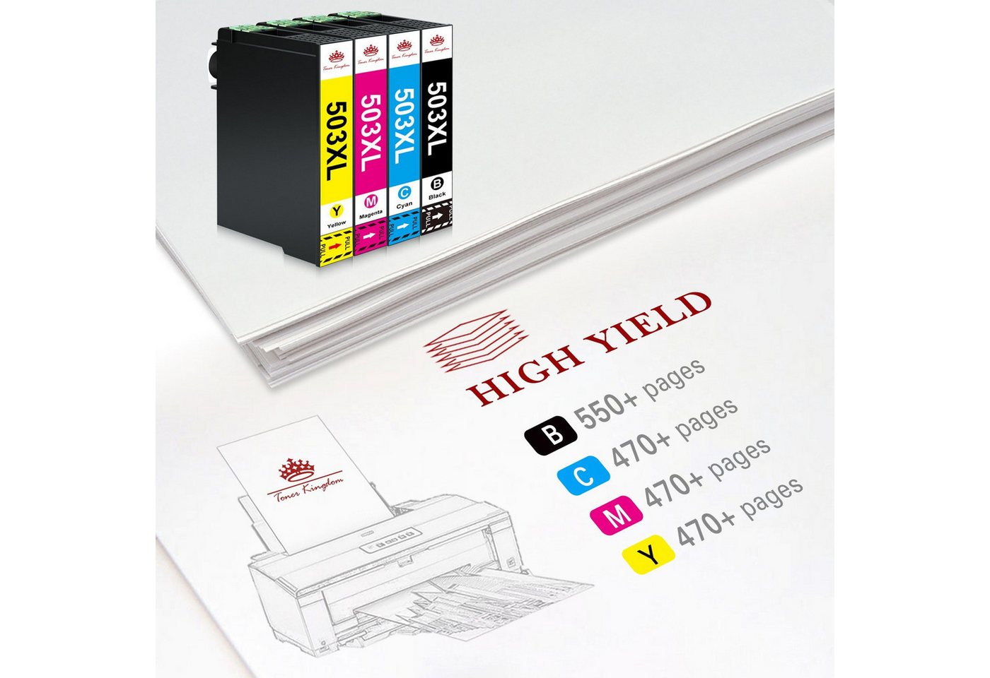 Thumbnail - Toner Kingdom Multipack 503 XL Druckerpatronen für Epson 503XL Tintenpatrone (WorkForce WF-2965DWF WF-2960DWF, Expressio...