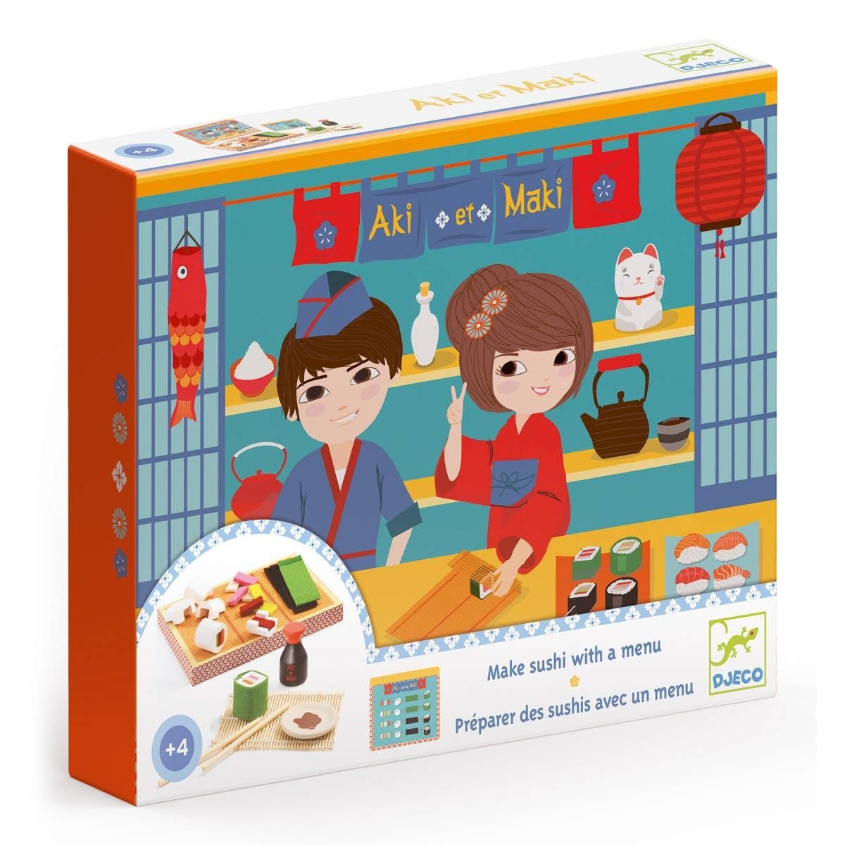 DJECO Spielküche Kinderküchenzubehör Sushi-Set für kreatives Rollenspiel ab 4 Jahren