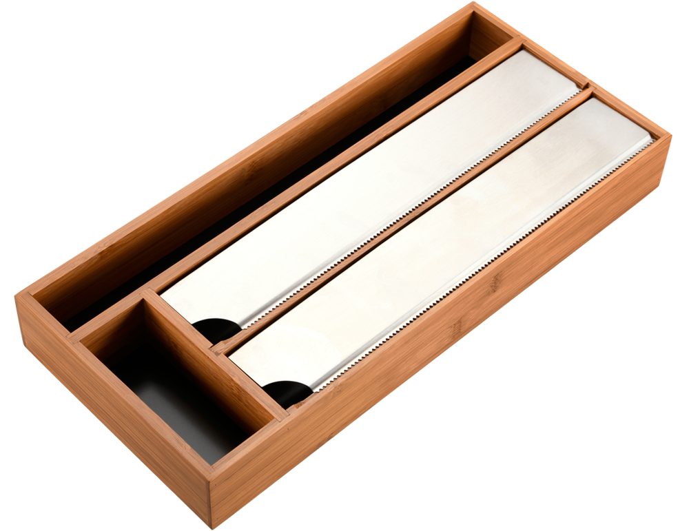 KESPER® Folienspender mit 4 Fächern, 2 davon mit Abreißkanten, (1-St), für Backpapier, Alufolie, Frischhatlefolie und Kleinteile