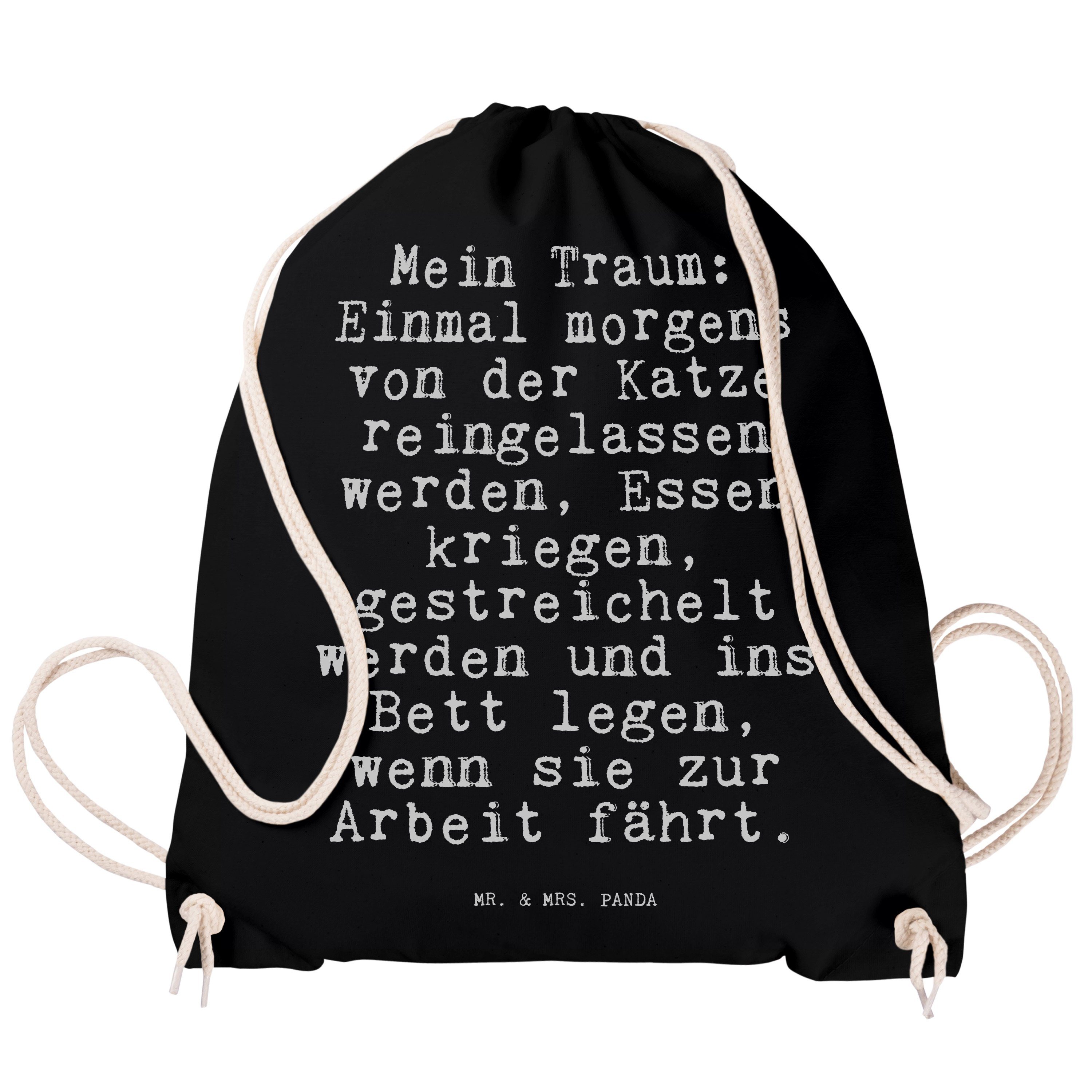 morgens... Einmal Panda Traum: Spruch, Mrs. Sporttasche (1-tlg) - Geschenk, Schwarz & Mein - Freundin, Mr.