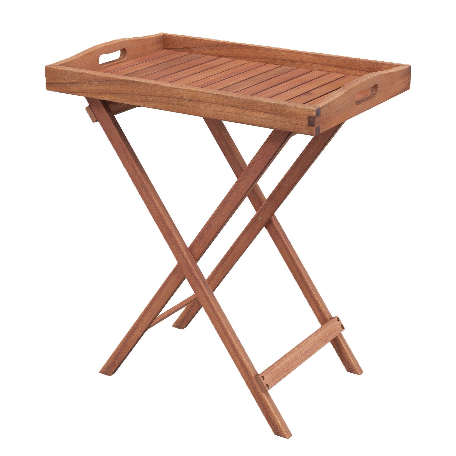 COSTWAY Gartentisch, wetterfest,Akazienholz, mit abnehmbarem Lamellen-Table günstig online kaufen