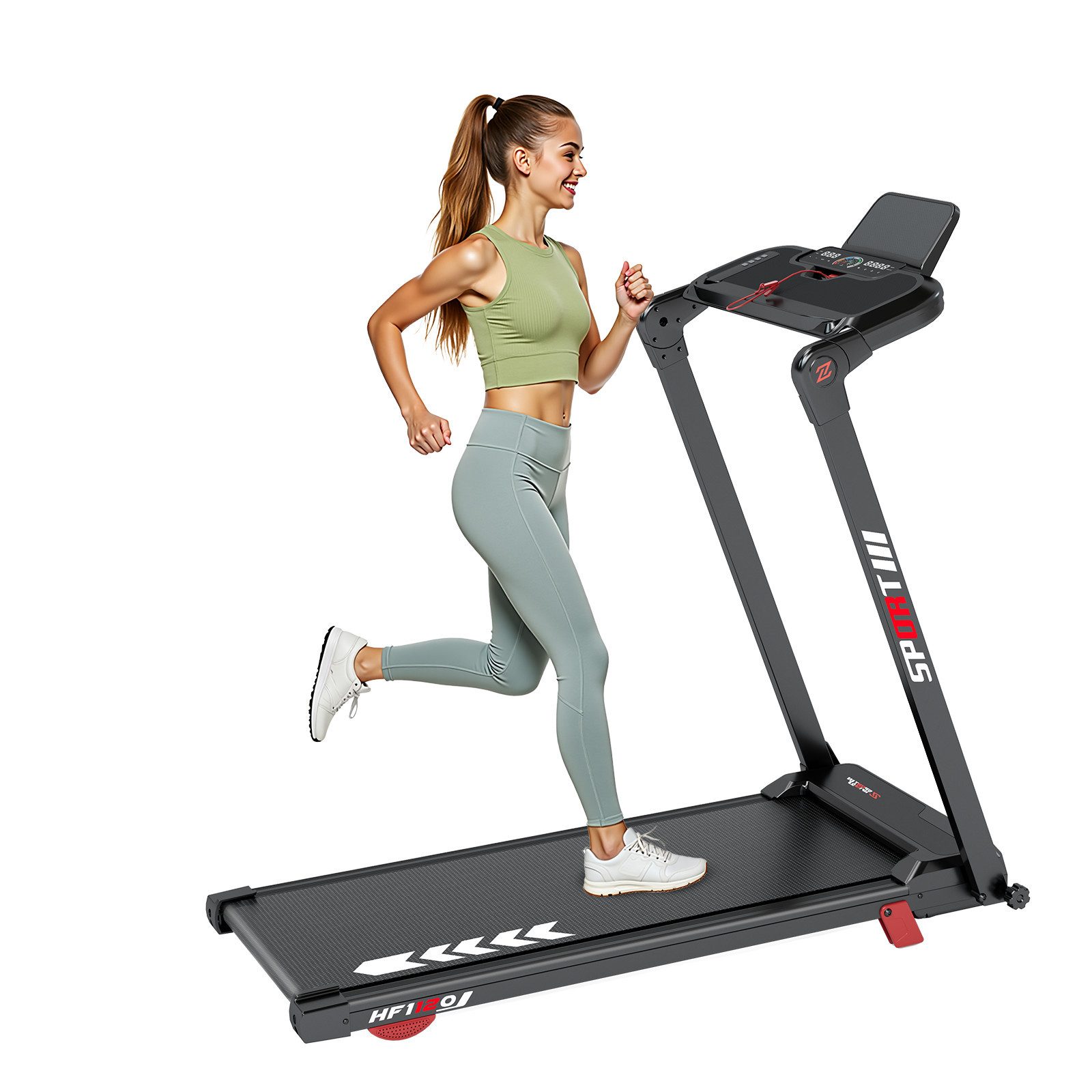 YEE RUN Laufband für Zuhause, 4 in 1 Treadmill klappbar, 6% Steigung, 3HP, 1-14 km/h