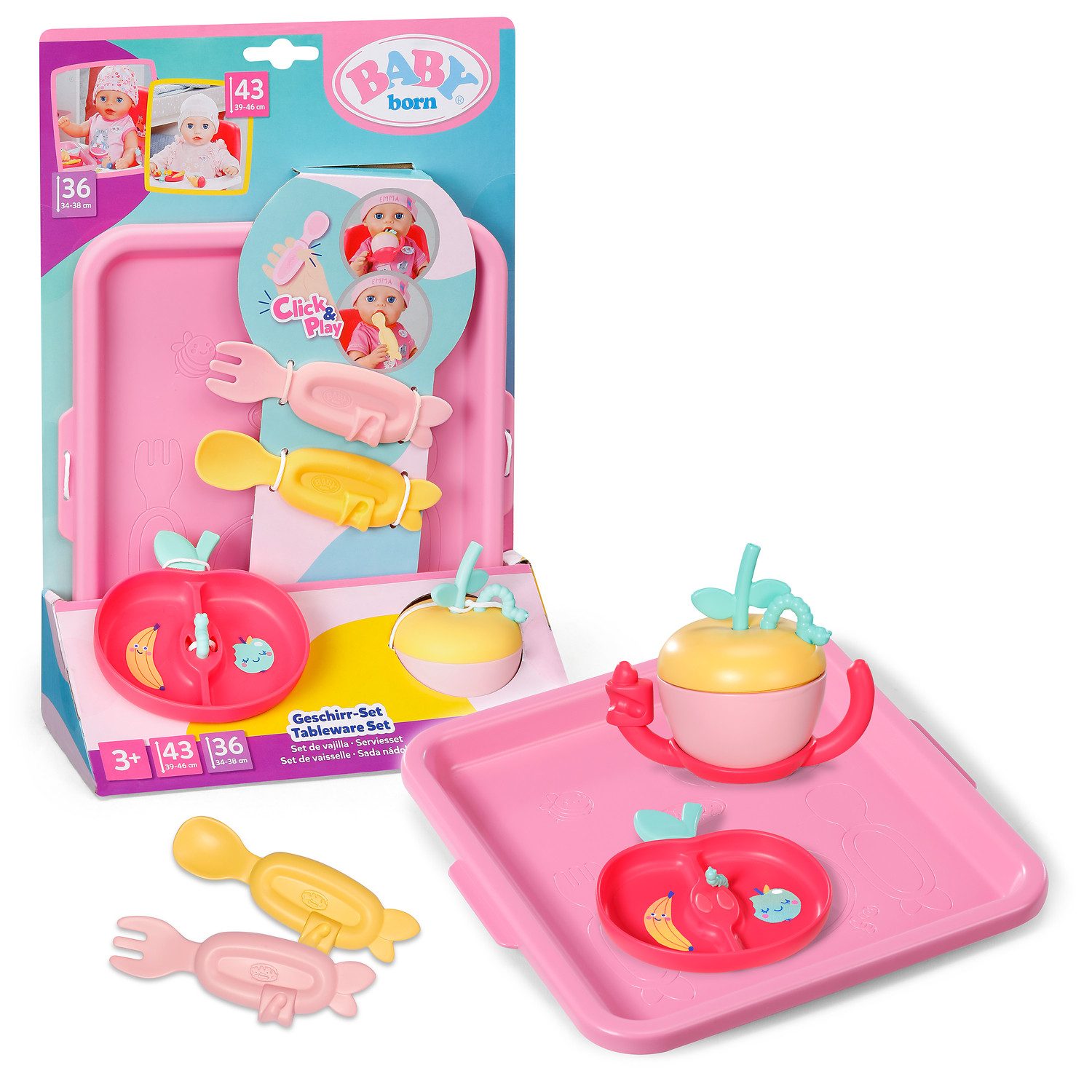 Baby Born Puppengeschirr Geschirrset, passend für Click & Play BABY born Puppen
