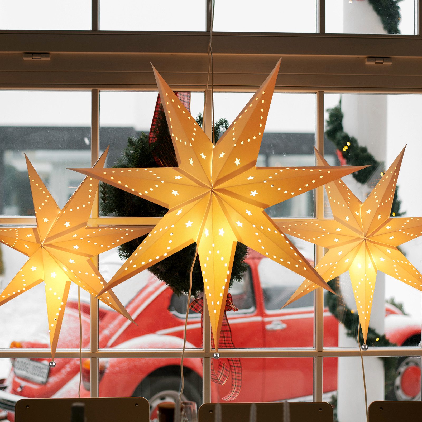 Salcar LED Stern LED Dekolicht Weihnachtsstern Papierstern-Lichterkette Bel günstig online kaufen