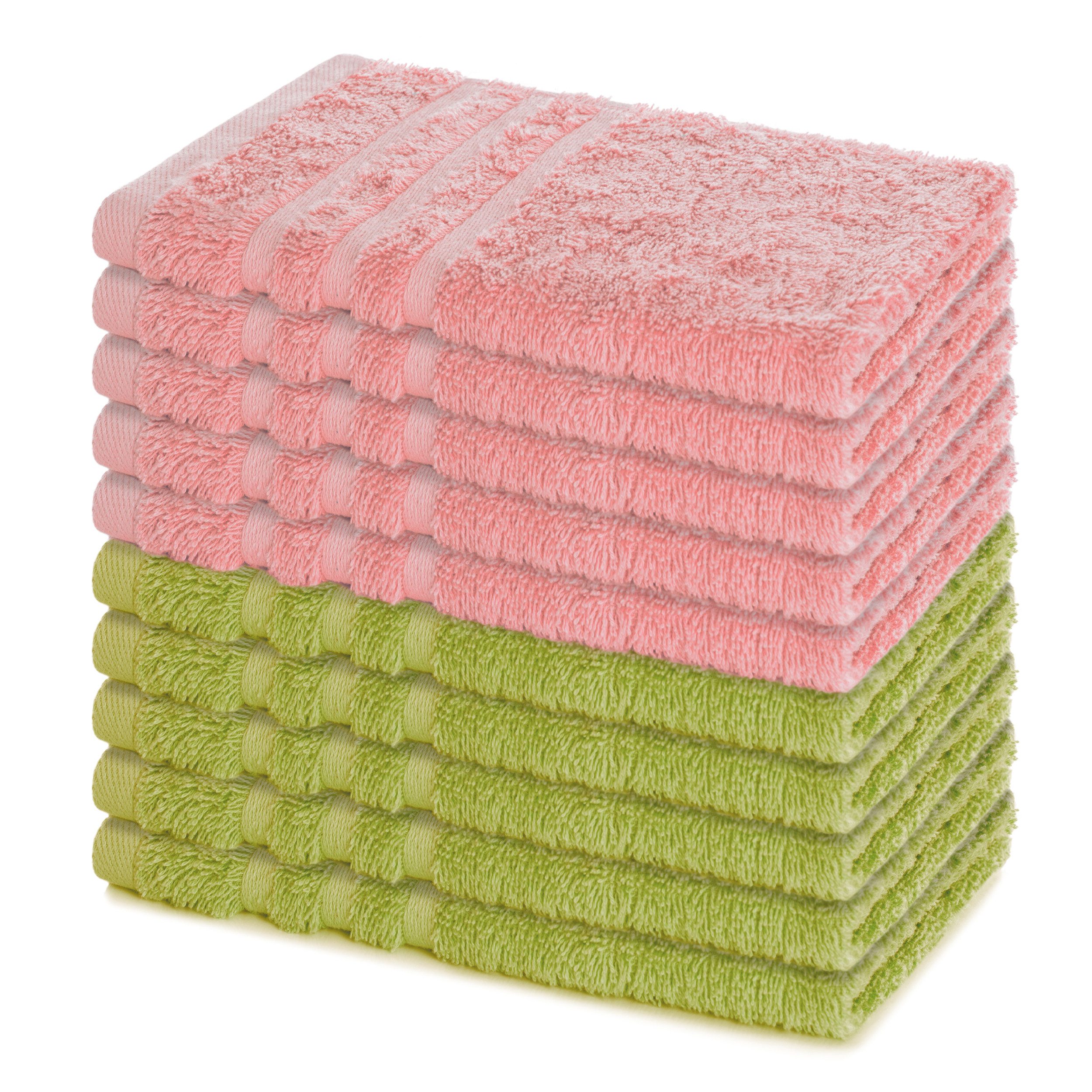 Lavea Gästehandtücher 30x50 cm, 10er Set Gästehandtuch, Elena-Frottee Handtuch, Gästetuch, (Set, 10-St), 500 g/m² Frottier, weich & saugstark, pflegeleicht