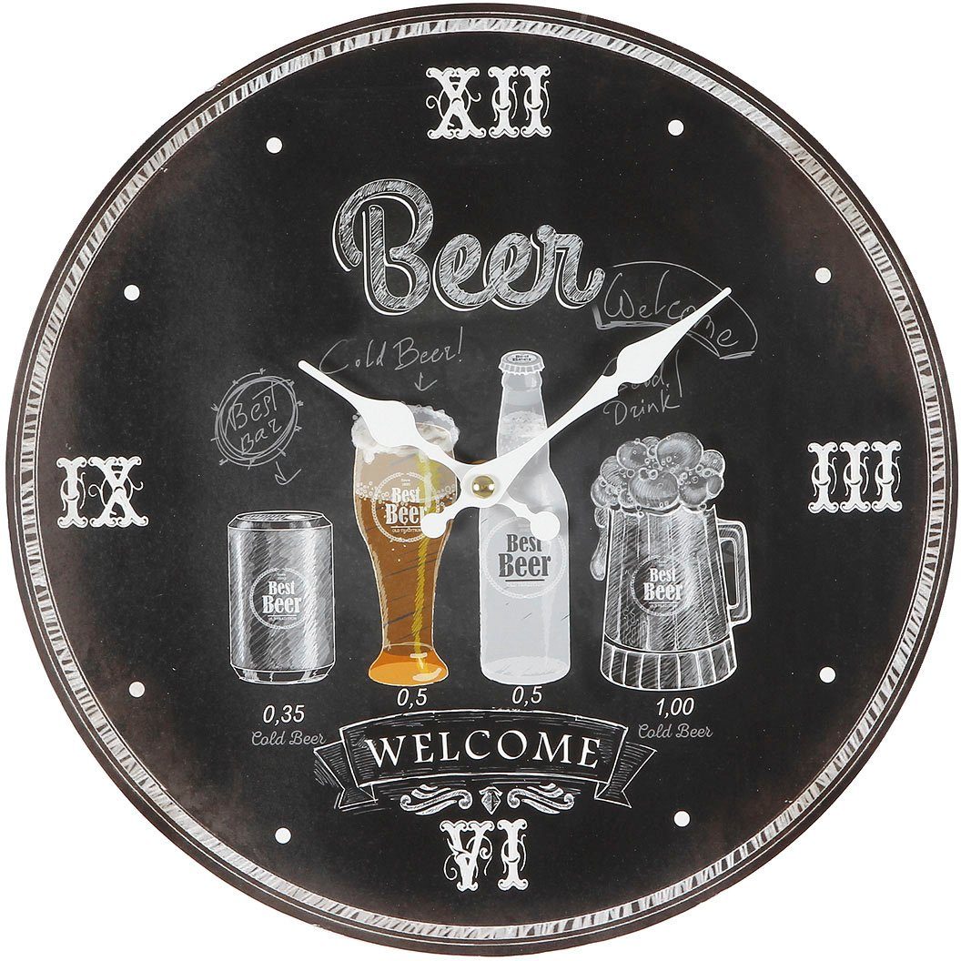 Ambiente Haus Wanduhr Wanduhr - Beer 28cm