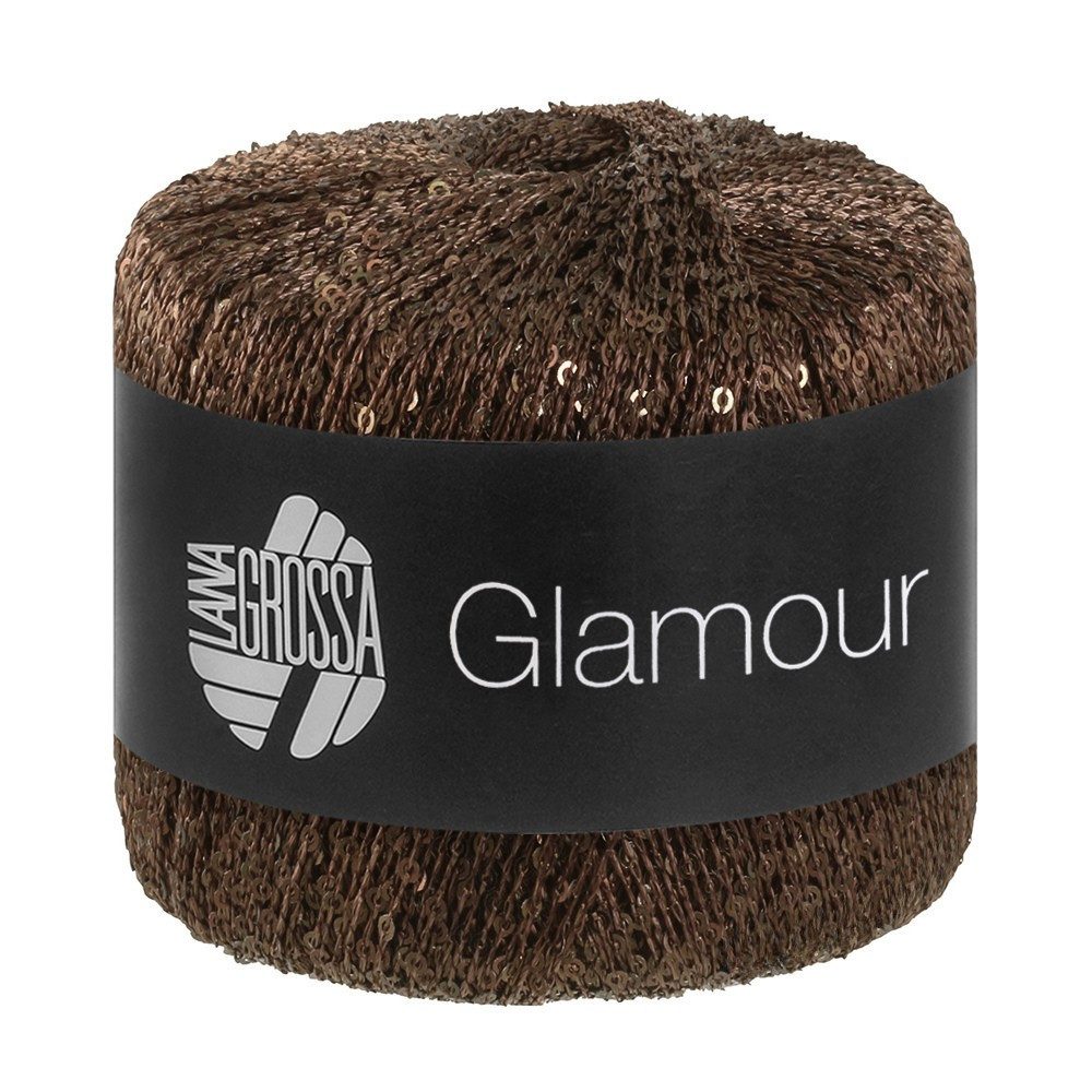 LANA GROSSA GLAMOUR Häkelwolle, 115 m (Beilaufgarn mit Pailletten für funkelnde Akzente), 25 g