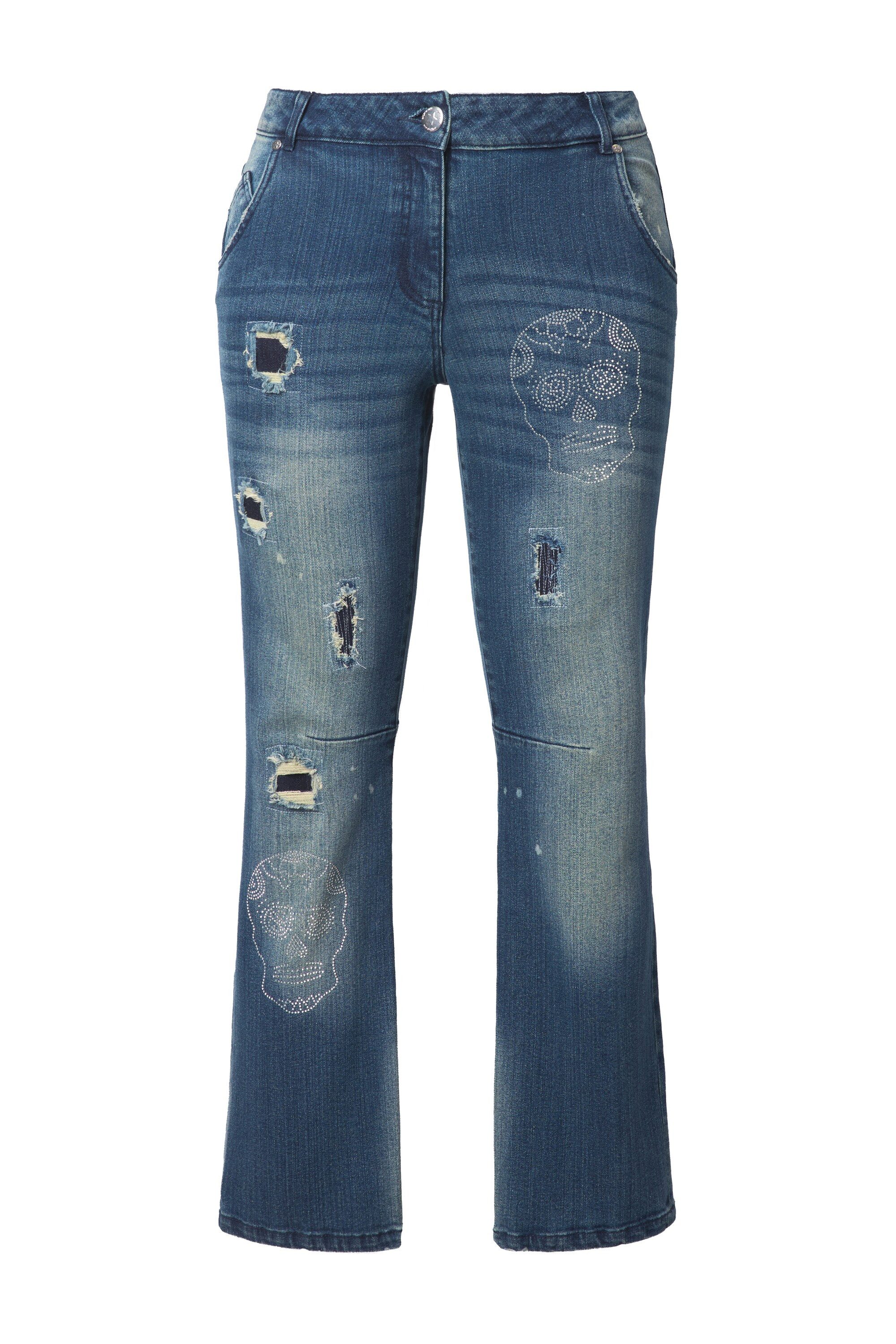 Regular-fit-Jeans Jeans Paula Straight Fit Totenkopf Destroys