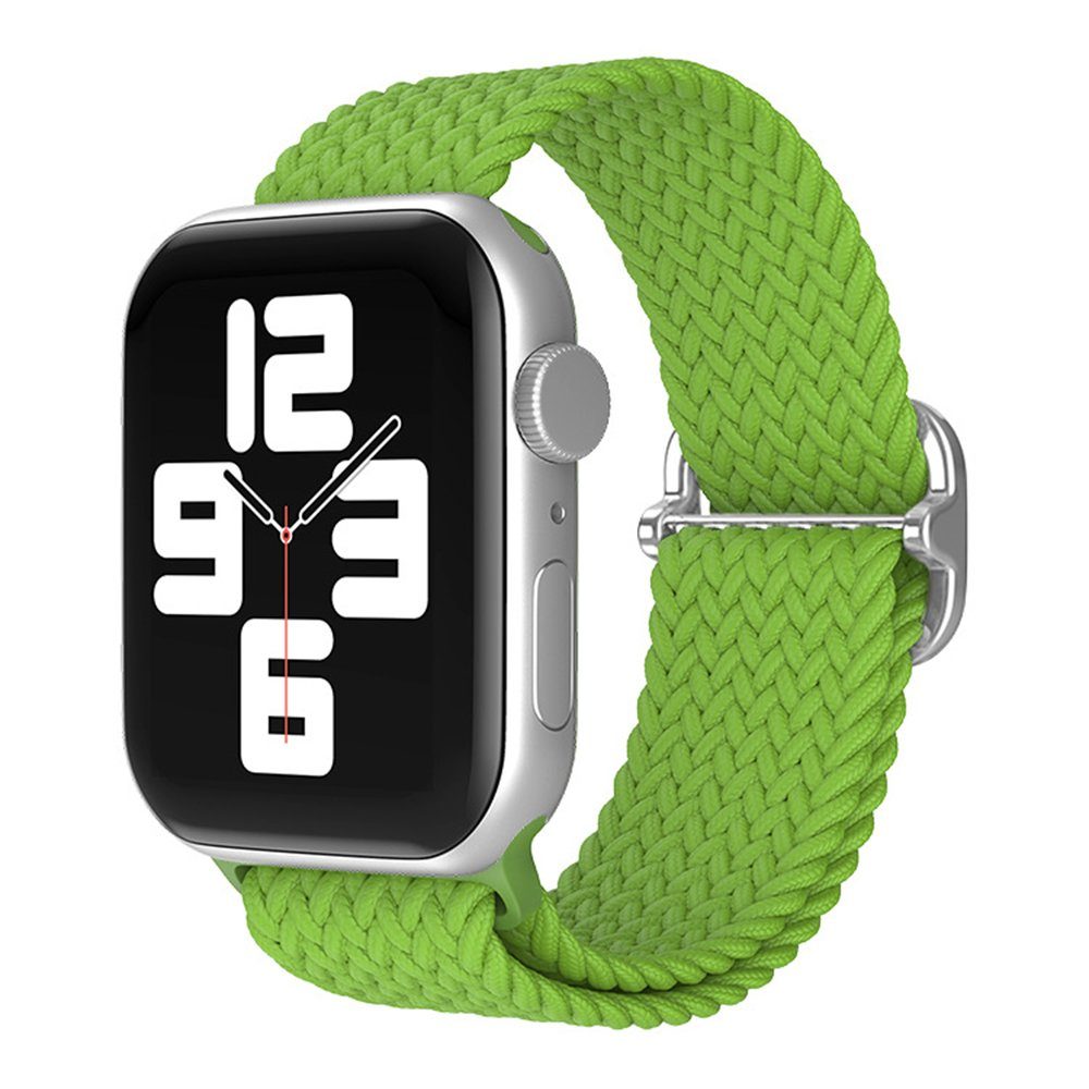 mit Uhrenarmband Armband Armband GelldG Kompatibel Nylon Geflochtenes Apple Watch, grün