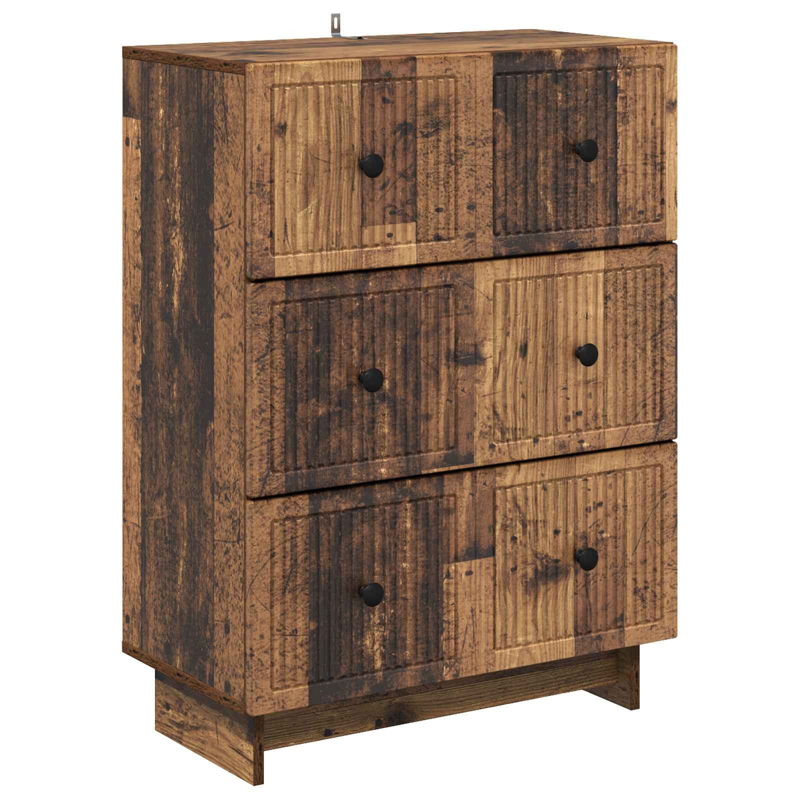 vidaXL Schranksystem Schubladenschrank Altholz 66 x 34,5 x 90 cm Holzwerkstoff (1-St)