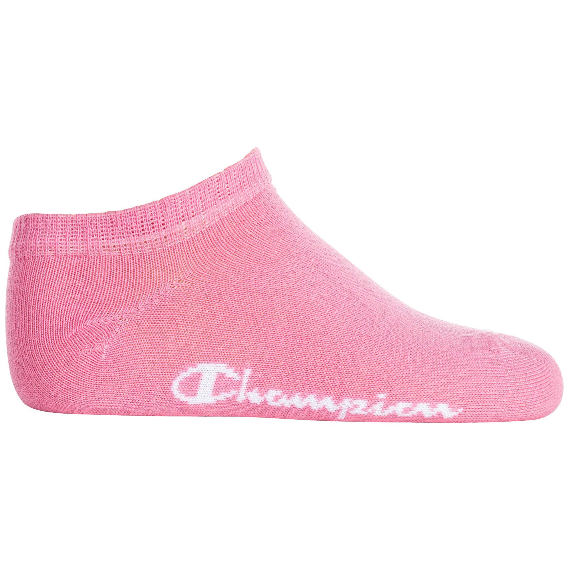 5er Pack- Weiß/Pink/Lila/Schwarz Logo Freizeitsocken Socken, Champion Kinder Sneaker,