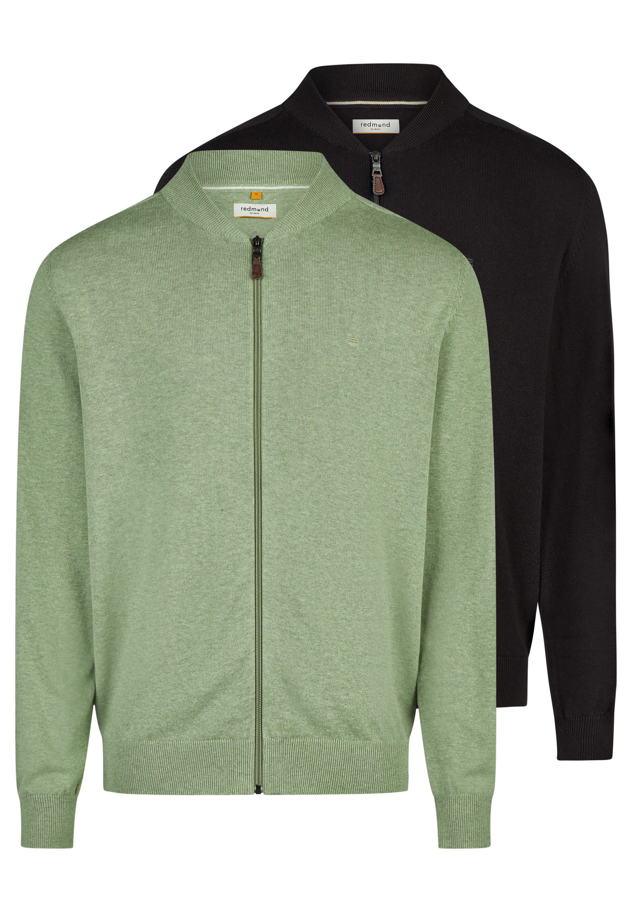 Redmond Strickjacke 2er Pack Basic (Spar-Set, 2-tlg) Strickjacke - Baumwolle - Atmungsaktiv - Weicher Feinstrick