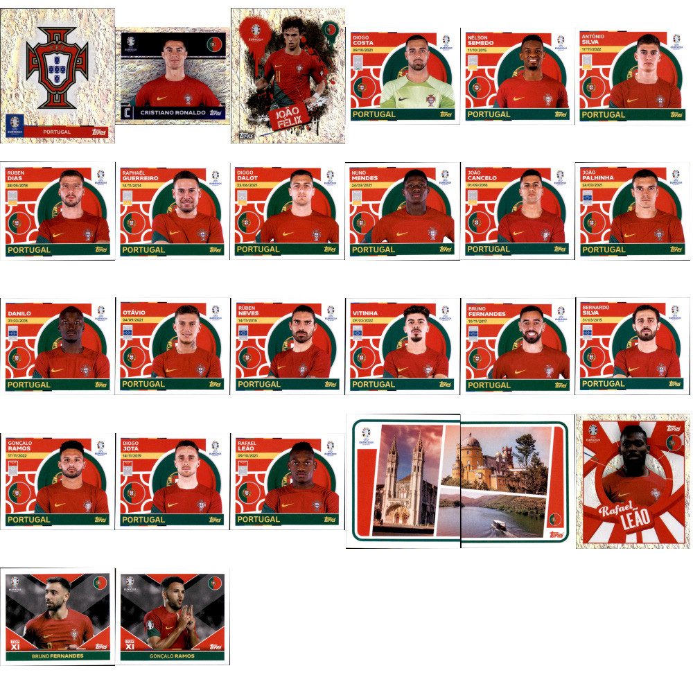 Topps Sammelkarte UEFA EURO 2024 Germany - Sammelsticker - Mannschaftspaket - Portugal