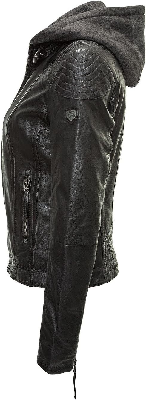 Gipsy by Mauritius Lederjacke Bikerjacke mit abnehmbarer Kapuze aus Lammled günstig online kaufen