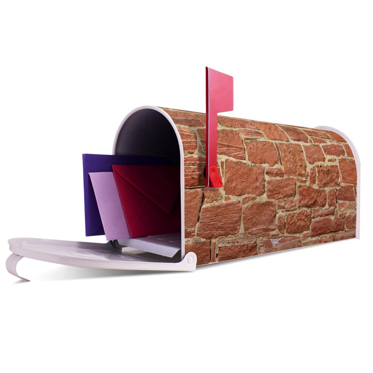 banjado Amerikanischer Briefkasten Mailbox Mauerwerk Briefkasten, 22 x cm (Amerikanischer 51 17 original x Mississippi aus weiß USA)