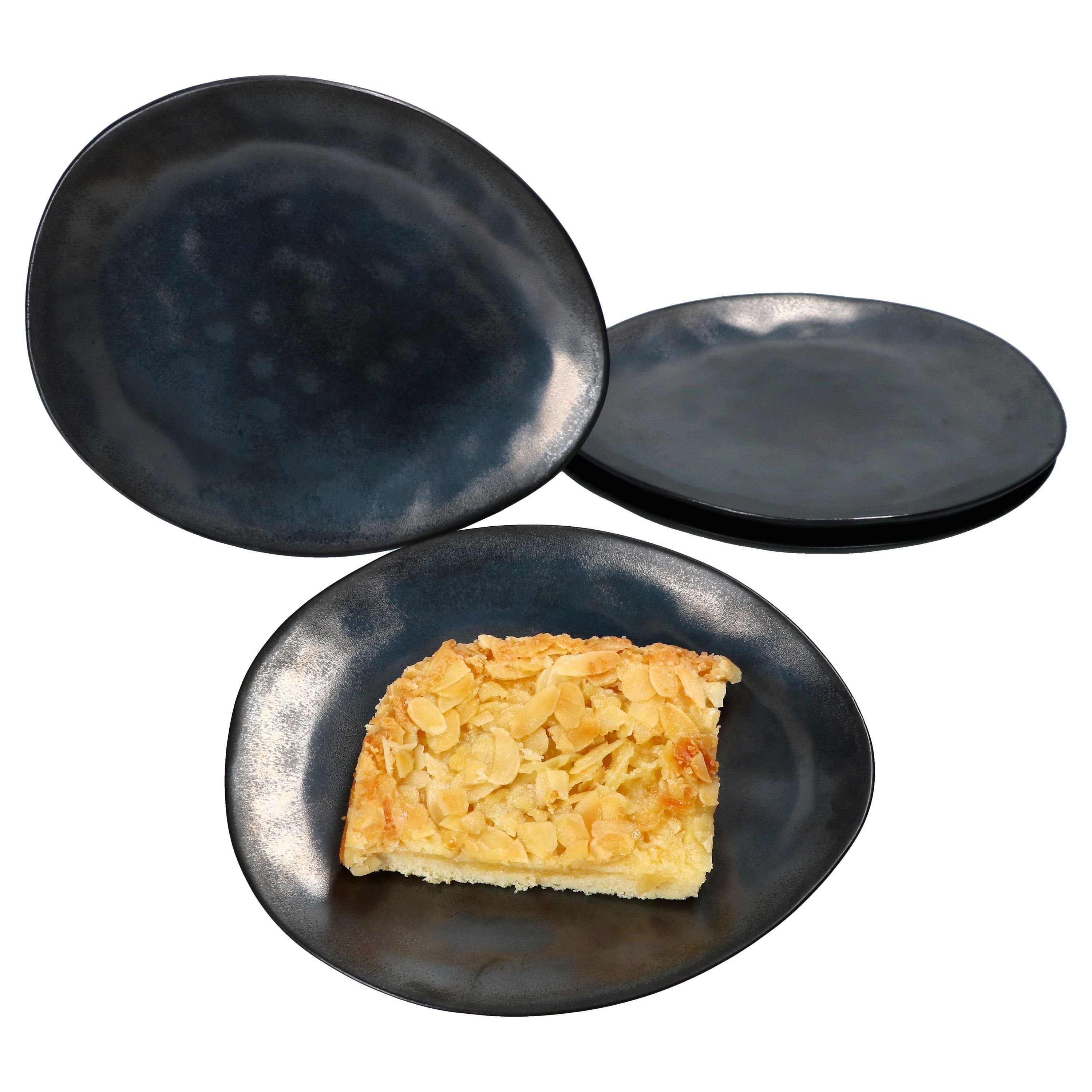 MamboCat Frühstücksteller - 4er schwarz 24322637 20,3x17cm Manhattan oval Kuchenteller Set