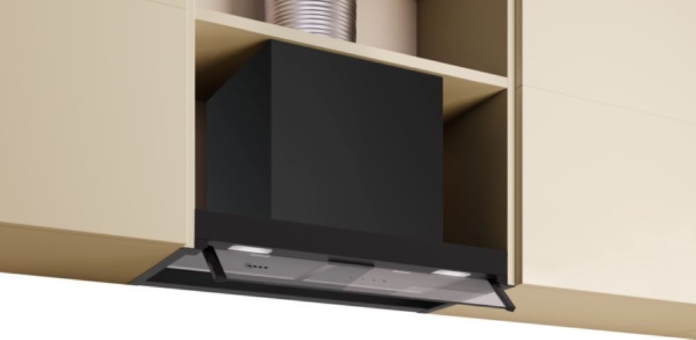 NEFF Flachschirmhaube D65XCC2S0, Designhaube 60 cm, Abluft oder Umluft, Mattschwarz, EEK: B Serie N 50 D65XCC2S0, Designhaube 60 cm, Abluft oder Umluft, Mattschwarz, EEK: B