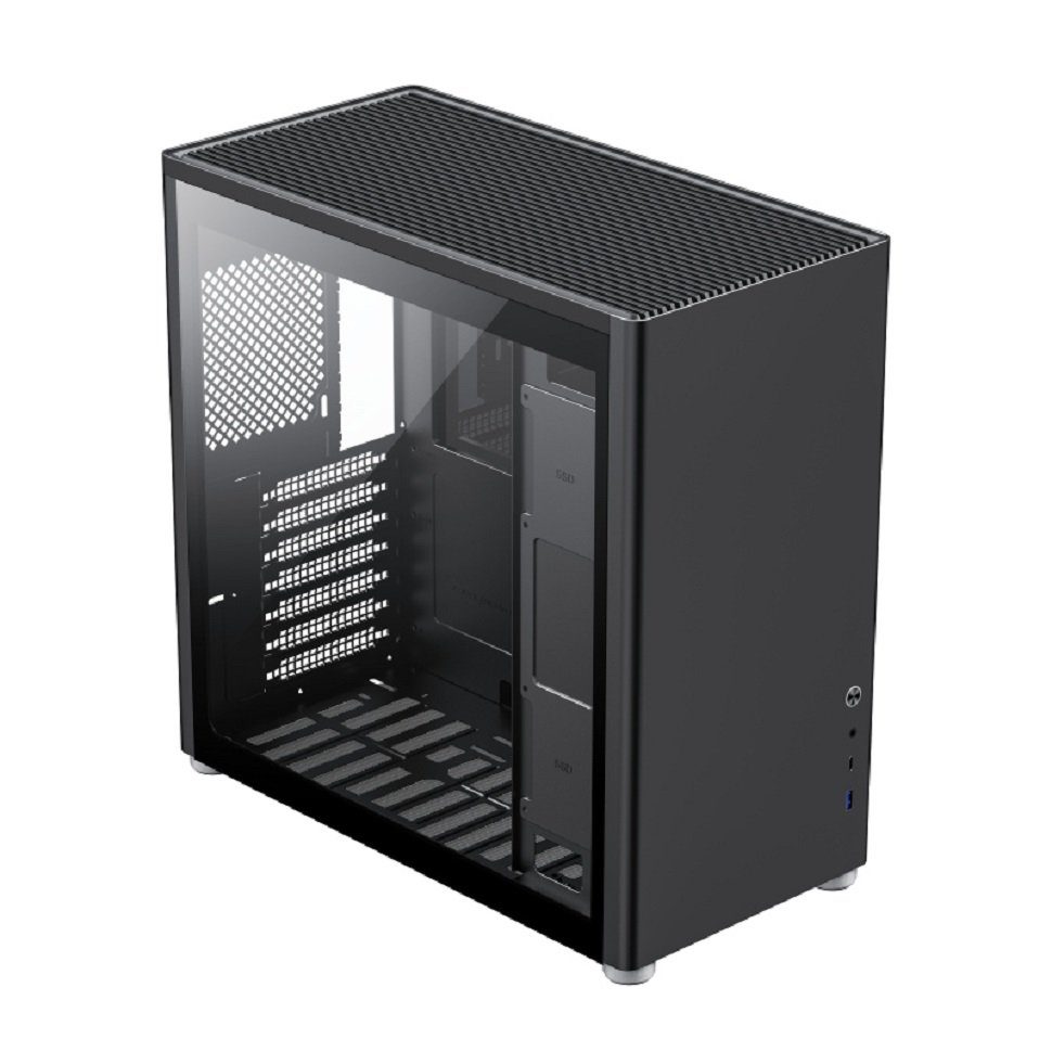 COIL PC-Gehäuse Spark Pro, Mid-Tower ATX, gehärtetes Glas, vertikaler Luftstromkanal, (Staubfilter: Boden- und Oberseite mit Staubfilter), Gehärtetes Glas, MIDI-Tower, ATX, Grafikkartenlänge: 355 mm