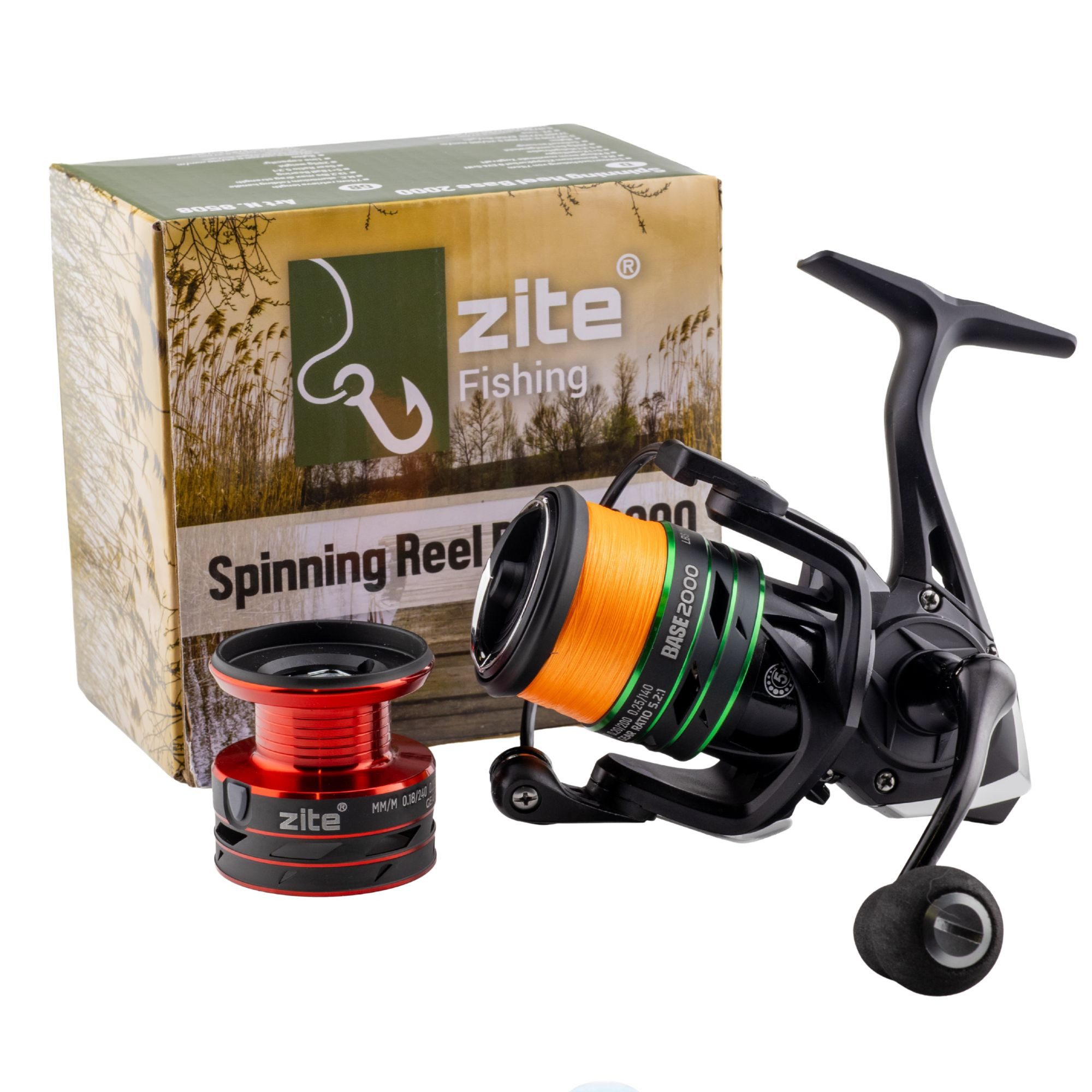 Zite Spinnrolle Reel Base 2000-4000 Frontbremse 5+1 Kugellager Spinning Angelrolle)