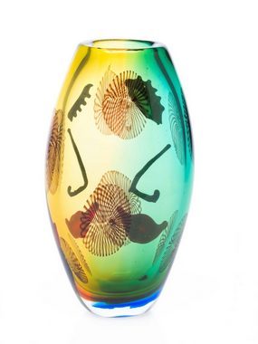 Aubaho Tischvase Glasvase Tischvase Gesicht moderne Kunst im Murano Stil Vase Blumenvas