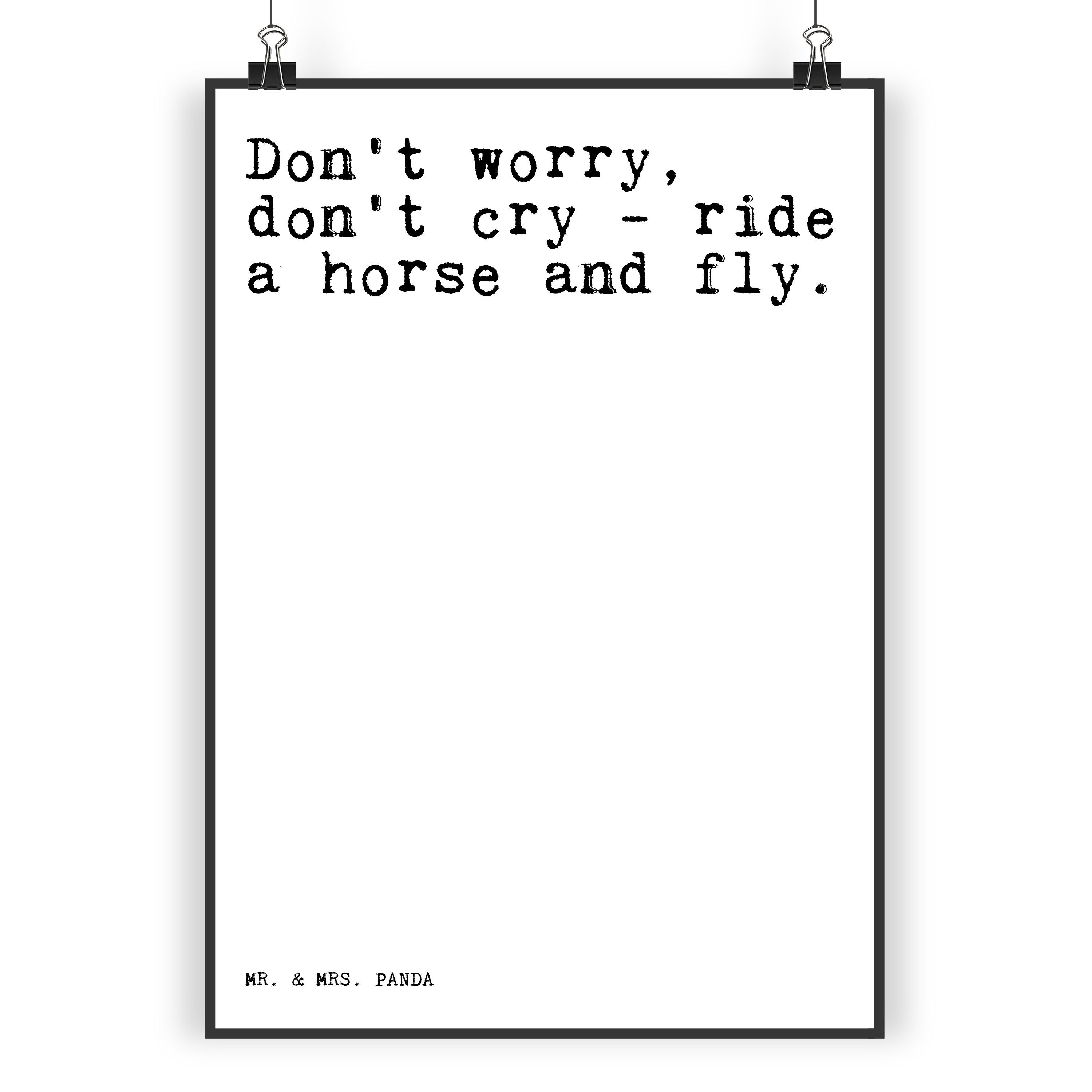 Mr. & Mrs. Panda Poster DIN A3 Don't worry, don't cry... Weiß