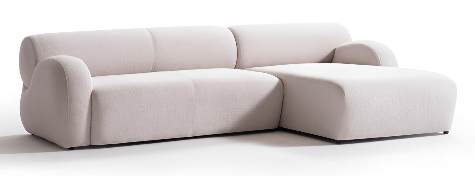 JVmoebel Ecksofa Ecksofa Modern Weiß Designer-Ecksofa Komfortabel Minimalismus Stoff, 1 Teile
