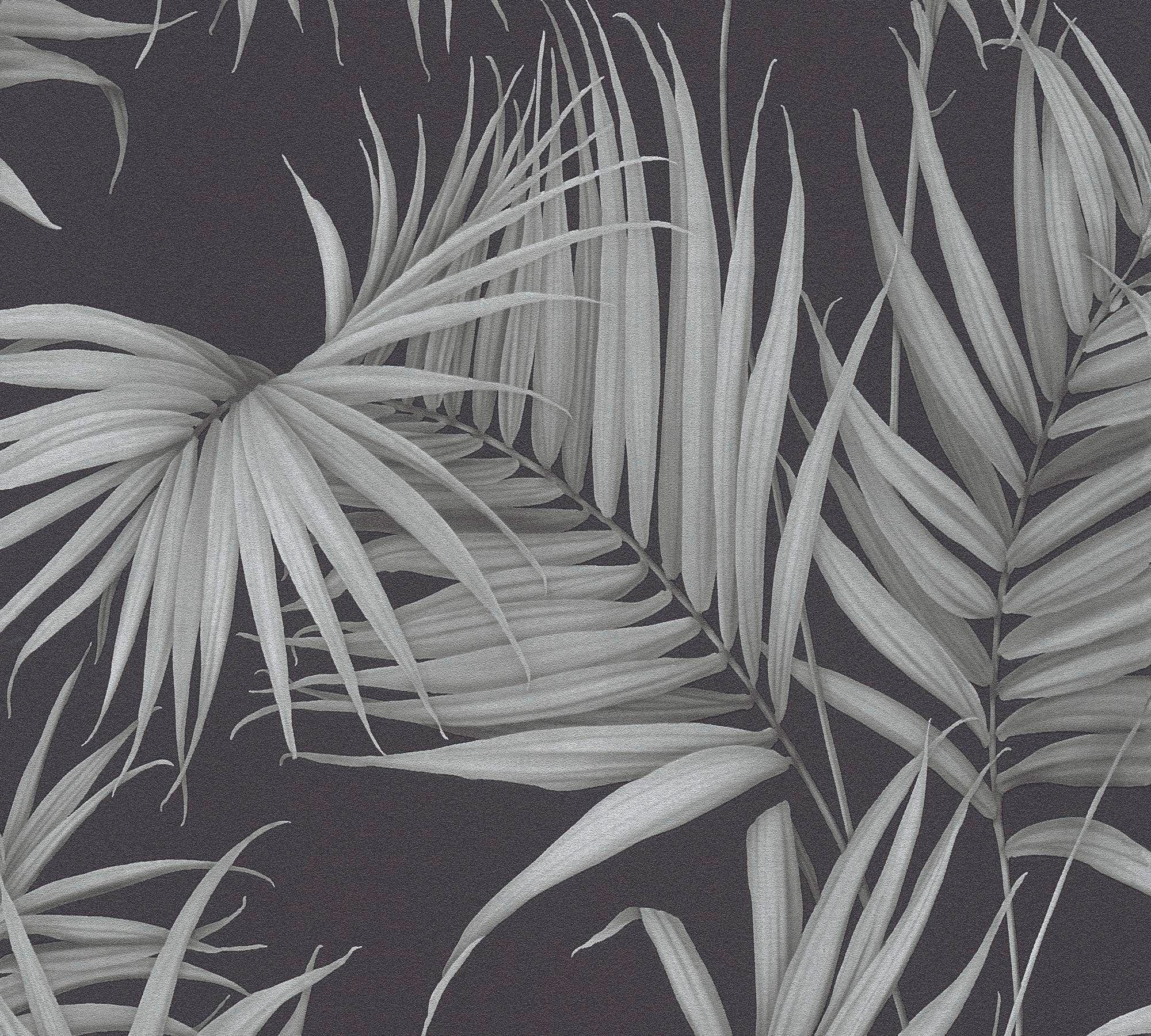 A.S. dunkelgrau/hellgrau METROPOLIS Vliestapete Dschungeltapete botanisch, BY LIVING Création tropisch, Again, Tapete Dream MICHALSKY Designer