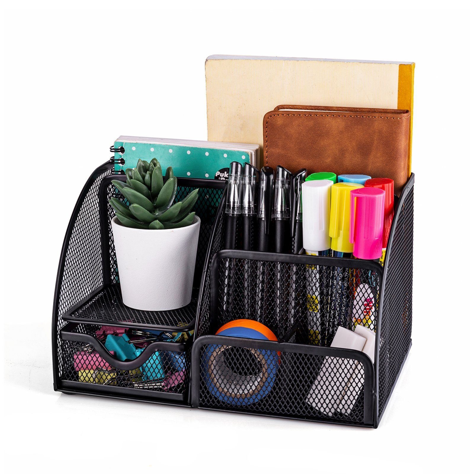 Fine Life Pro Organizer Schreibtischorganizer mit Stifthaltern (1 St), Schwarz
