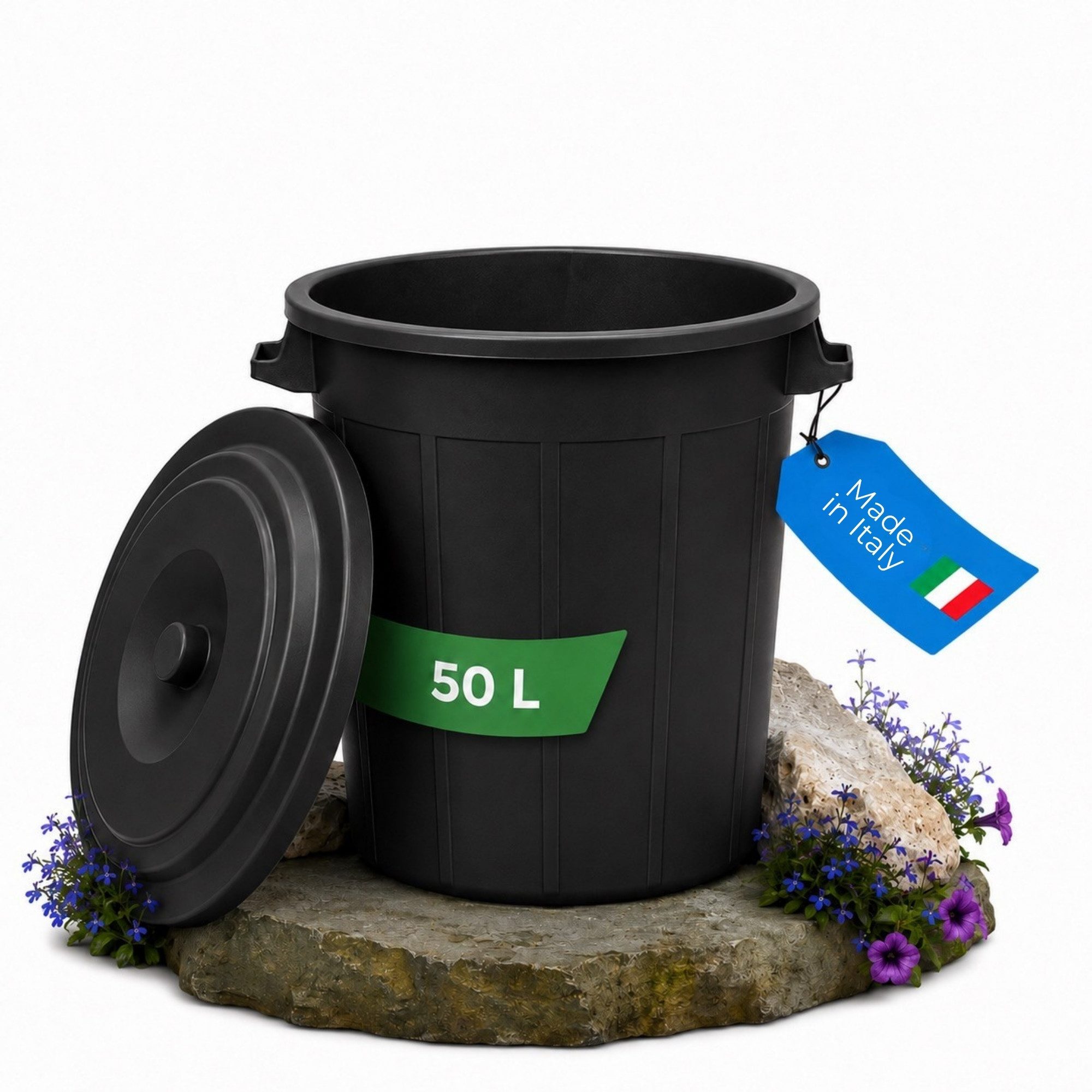 YourCasa Mülleimer YourCasa Mülltonne - Mülleimer 50-70L mit Deckel und Trageriffen, Fassungsvermögen 50-70L