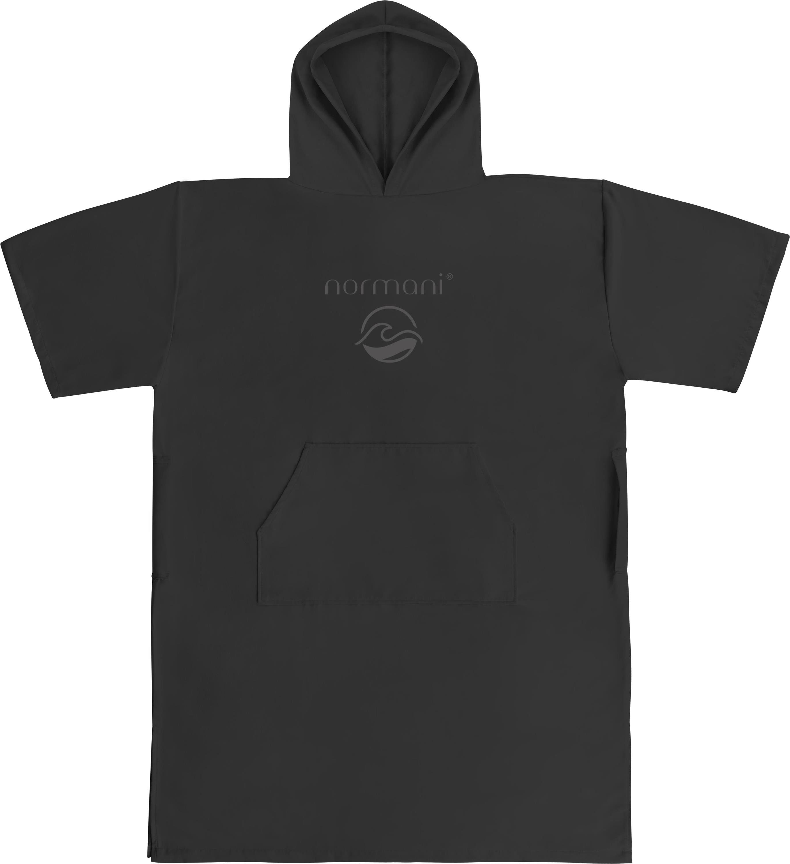 normani Unisex-Bademantel Mikrofaser Badeponcho Siargao, Polyester, Kapuze, Schlupf, Bade Handtuch mit Ärmeln aus recyceltem Material