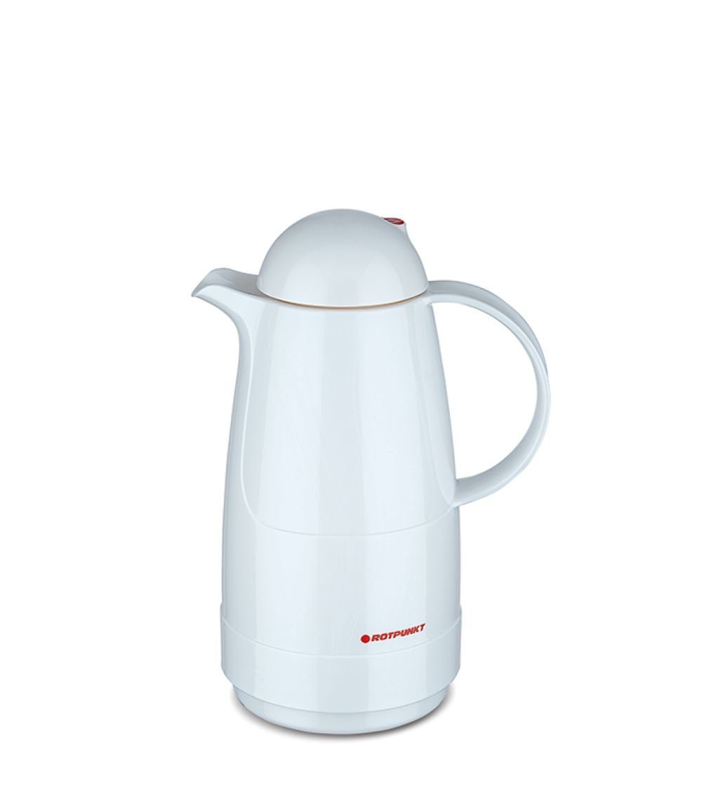 ROTPUNKT Isolierkanne 0,5 Liter 200 langlebig (Kaffeekanne hochwertig Geschmack, I aus Glaskolben I Rosalin-Glas voller white Teekanne), arctic doppelwandigem Glaseinsatz 0,5 I l, I