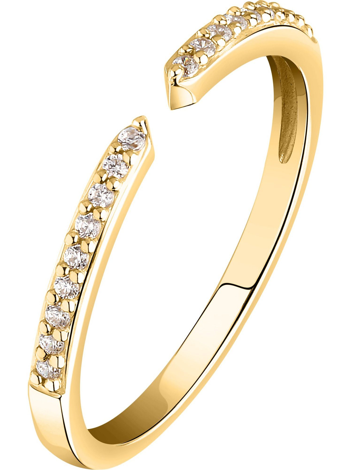 CHRIST Fingerring CHRIST Damen-Damenring 375er Gelbgold Zirkonia, Zirkonia