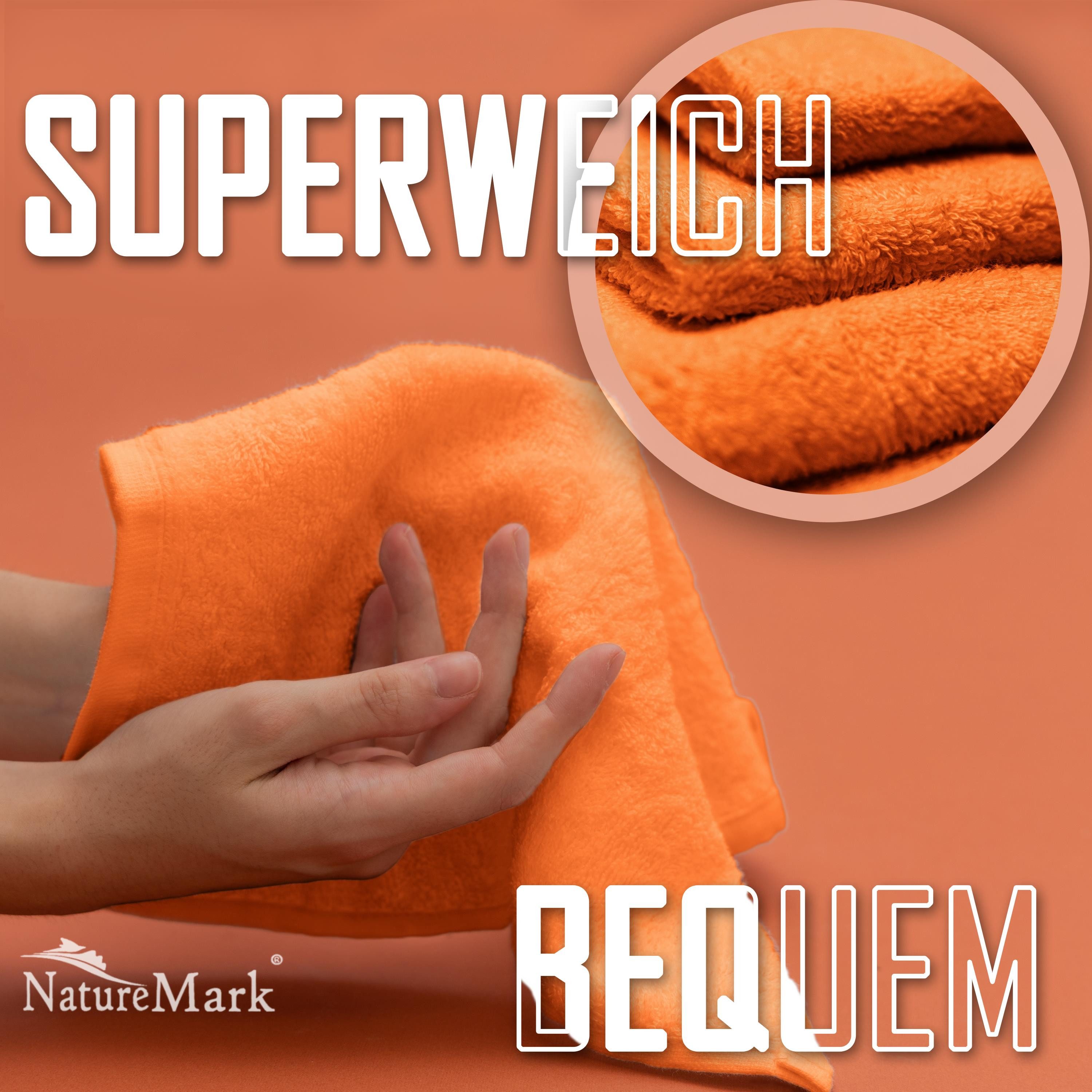NatureMark Seiftuch 10er-Set Seiftücher 30x30cm 100% Baumwolle, (10-St), Frottier Waschlappen Seiflappen 30 x 30 cm, Terrakotta – Bild 4 von 5