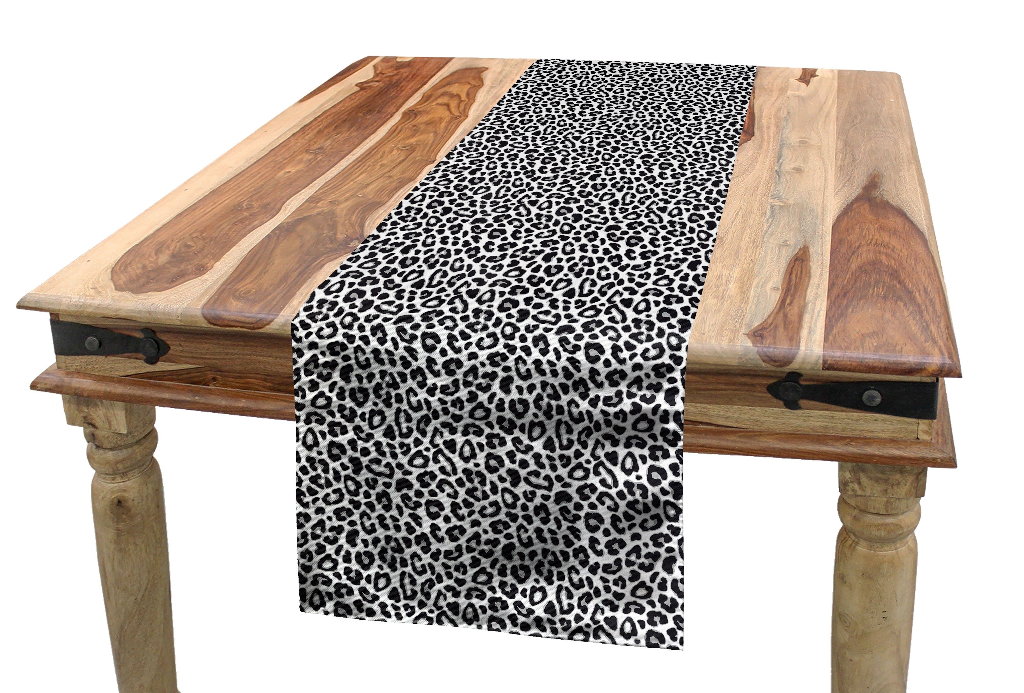 Abakuhaus Tischläufer Esszimmer Küche Rechteckiger Haut wie Geometrisch Leopard Dekorativer Jaguar Tischläufer