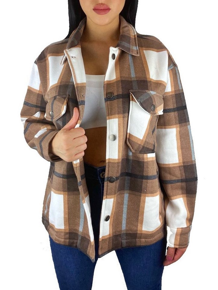 Oversize hemdjacke damen kariert Clearance