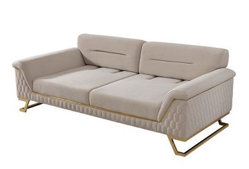 JVmoebel Wohnzimmer-Set Wohnzimmer 3-Sitzer Designer Sessel Luxuriöse Polster Textil Garnitur, (1-St., Wohnzimmer-Set 3-Sitzer + Sessel), Made in Europa