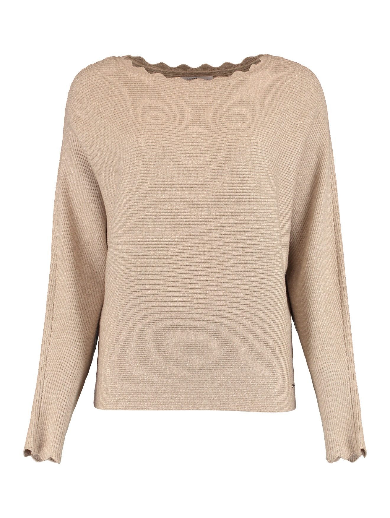 Strickpullover Langarm Locker Gerippt Design
