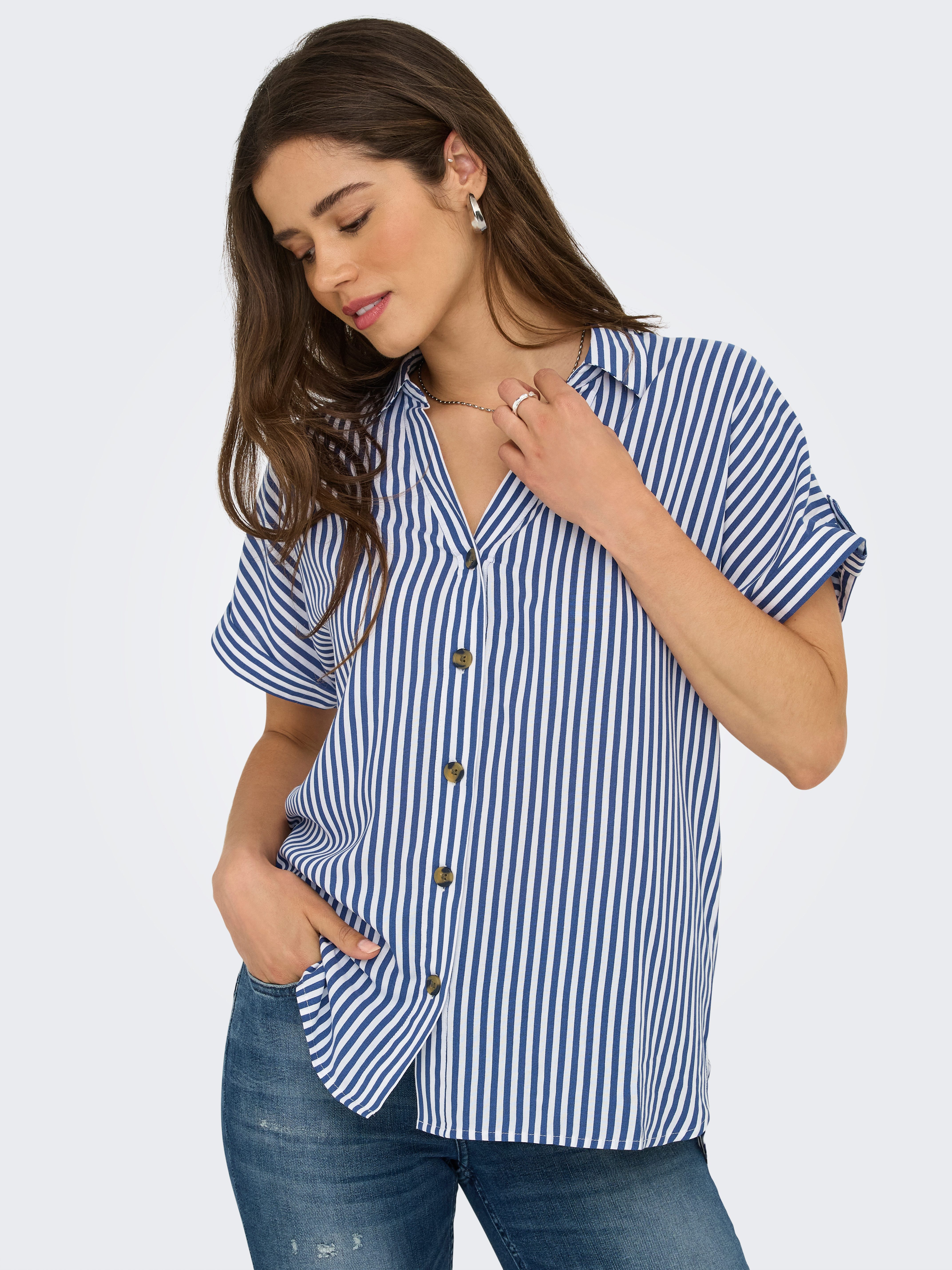 Kurzarmbluse ONLYASMIN SHIRT S/S WVN NOOS