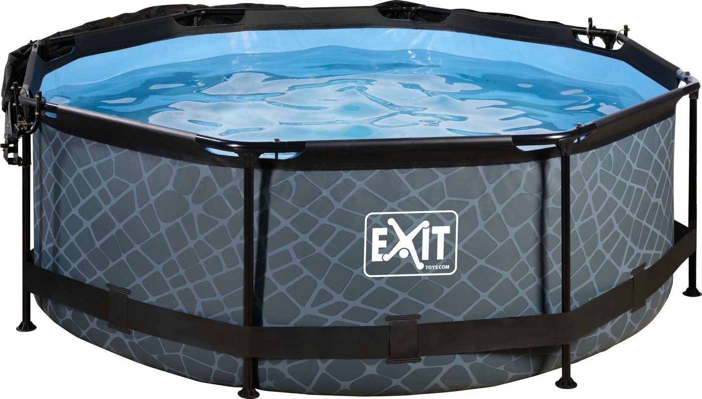 Thumbnail - EXIT Framepool inkl. Sonnensegel (Set, 3-tlg), ØxH: 244x76 cm, mit Kartuschenfilterpumpe und Sonnensegel