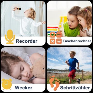 PTHTECHUS Telefon,Telefonieren für Kids 4-14 Jahre Geschenke Smartwatch (1,44 Zoll), mit Anruf ZweiWegeAnruf SOS 16 Spiele Musik Kamera Wecker Taschenlampe