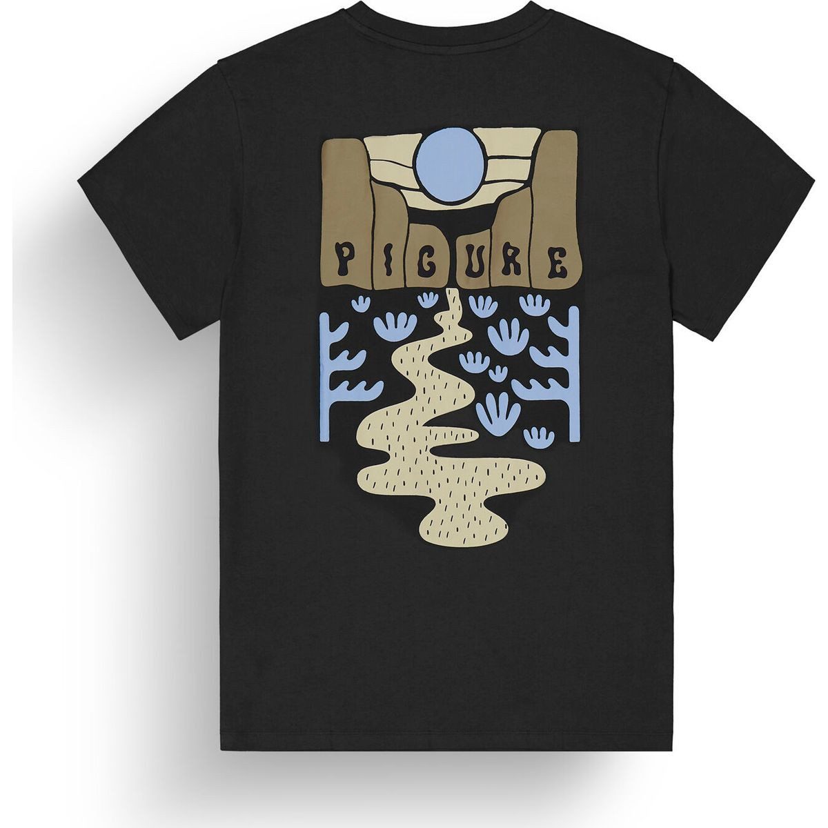 Picture Kurzarmshirt Ouvea Tee Stilvolles Baumwollshirt mit kreativem Front- und Rückenprint für den