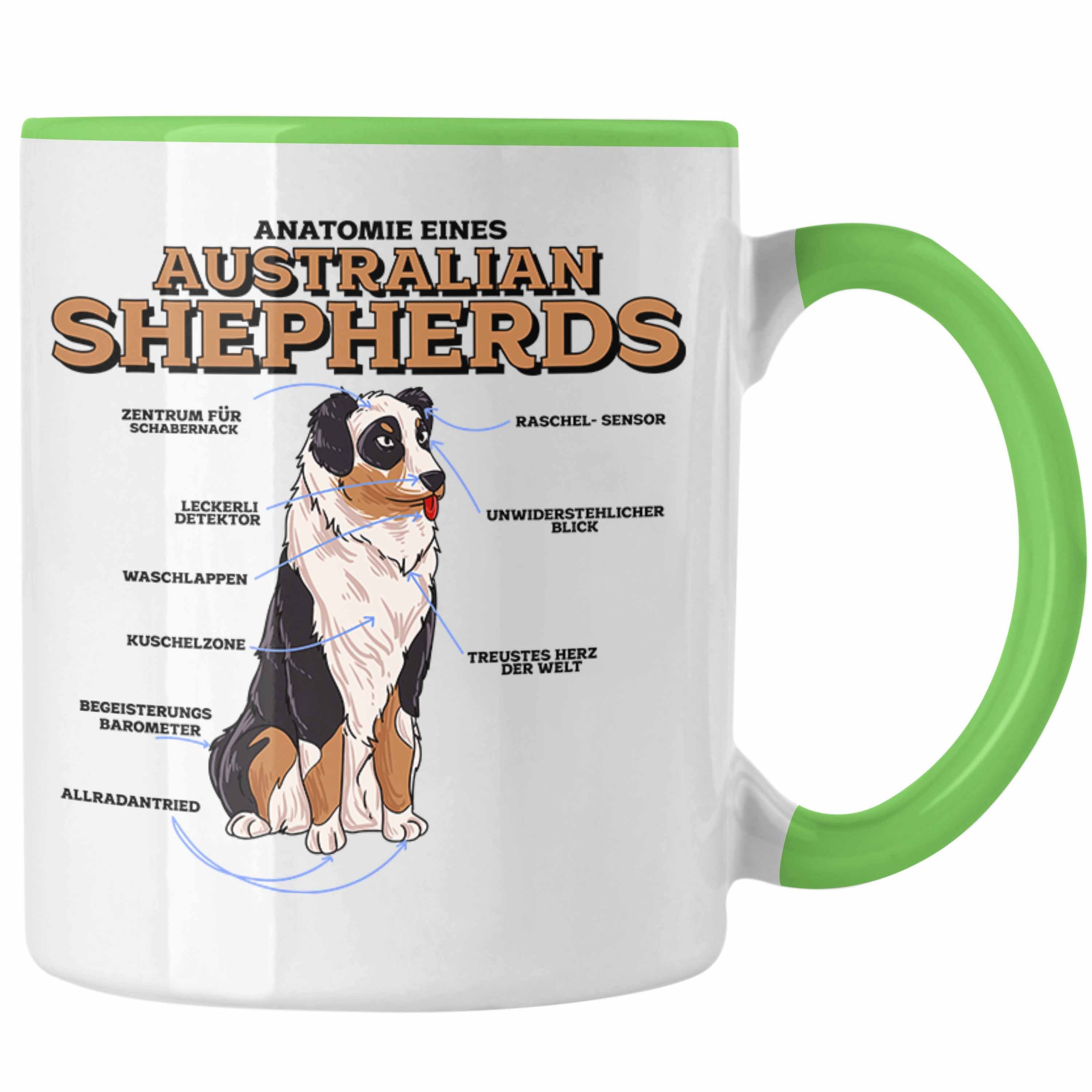 Trendation Tasse Lustige Tasse für Australian Shepherd Liebhaber Geschenkidee Grün