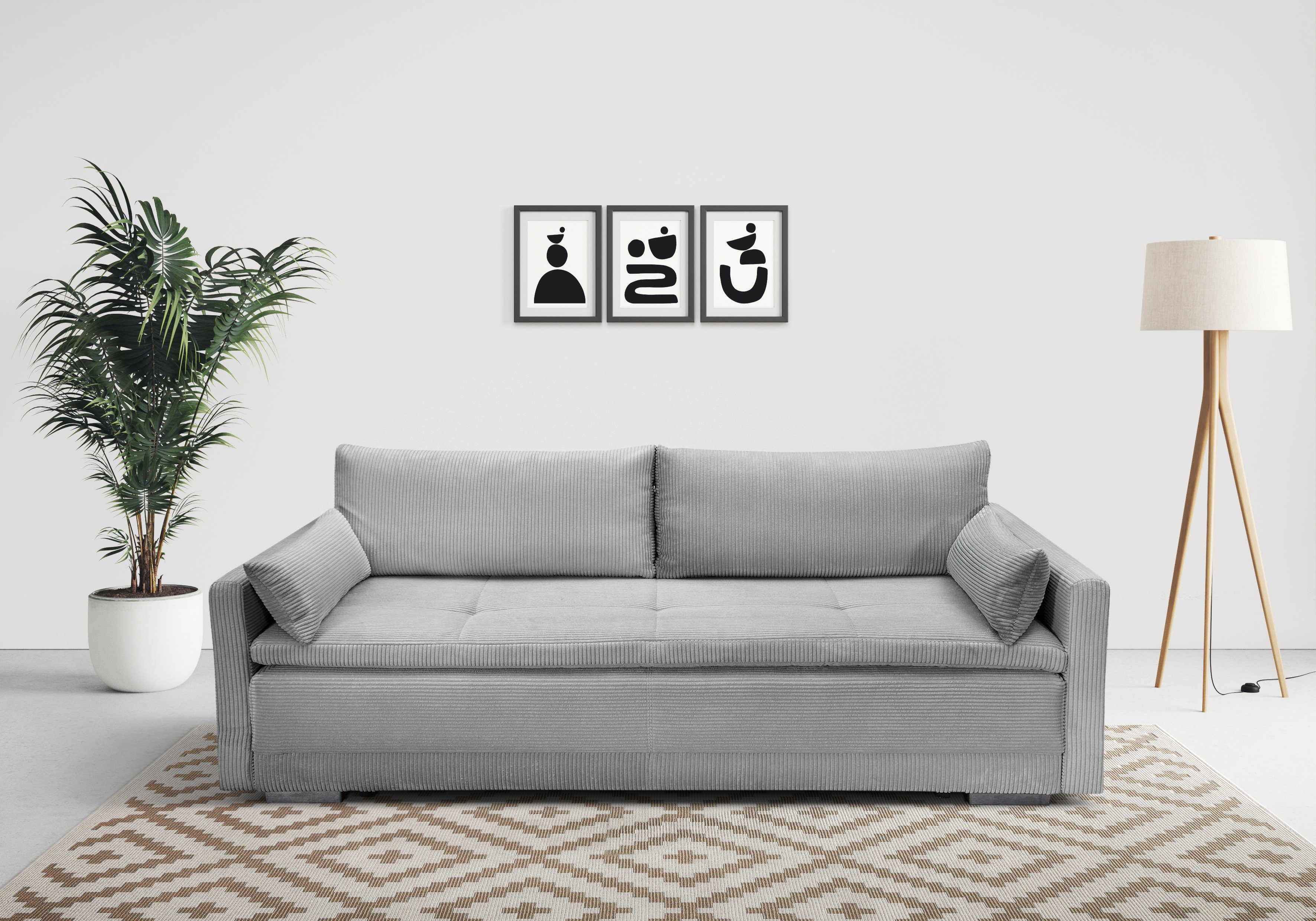 Home affaire Schlafsofa Andrea, mit Boxspringaufbau, Bettfunktion & Bettkas günstig online kaufen