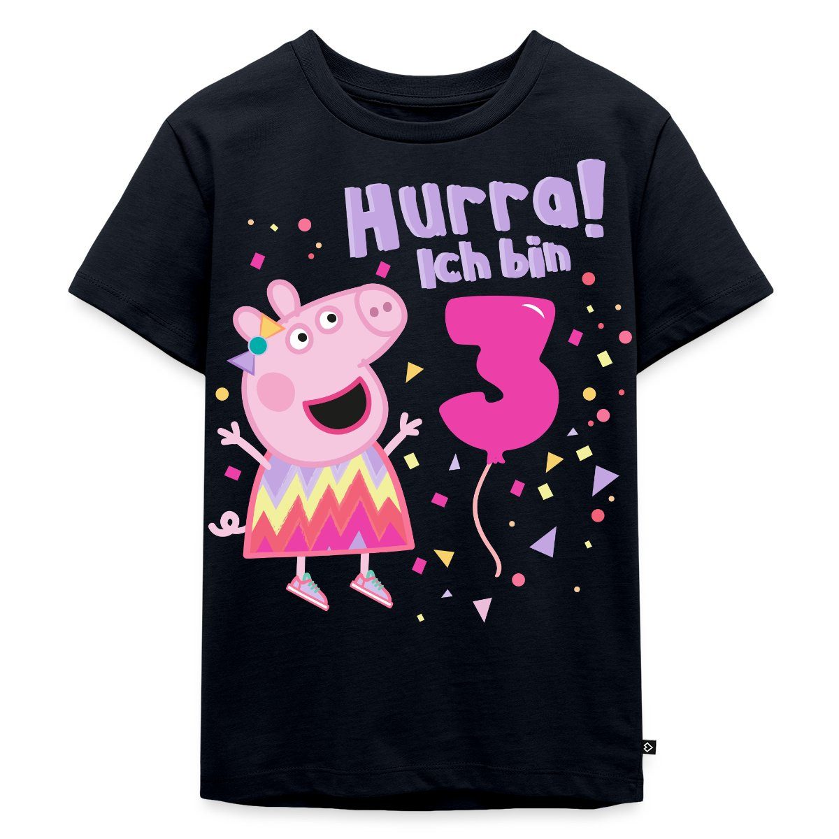 Spreadshirt T-Shirt Peppa Wutz Hurra Ich Bin 3 Jahre Kinder Premium T-Shirt (1-tlg)