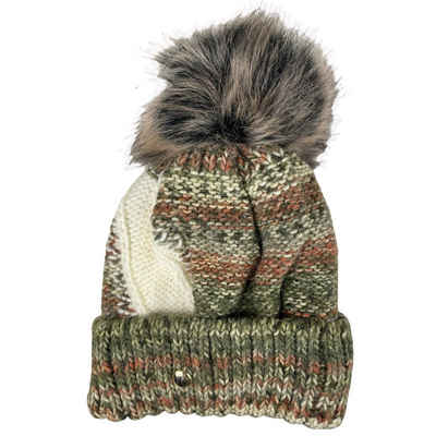 Taschen4life Bommelmütze Damen & Herren Mütze mit großem Bommel 701P gestrickte Wintermütze mit Pompon, Zopfmuster, gefüttert