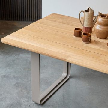 Tikamoon Esstisch Harper Tisch aus massivem Teakholz und Aluminium 6/8 Pers.